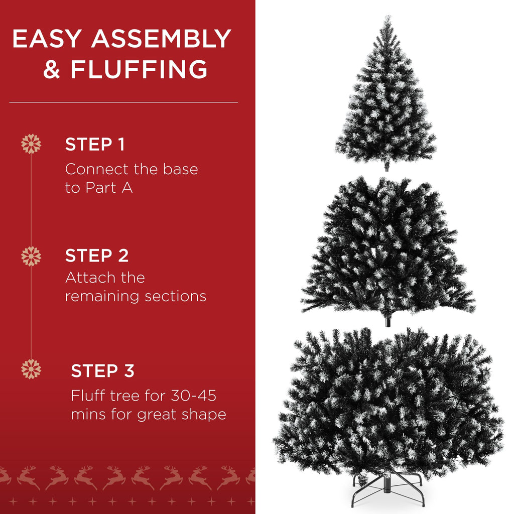 Best Choice Products Artificial Christmas Tree, 7.5ft Premium Unlit Realistic Spruce Holiday Décor w/Dense Branches, Easy Assembly, Metal Base
