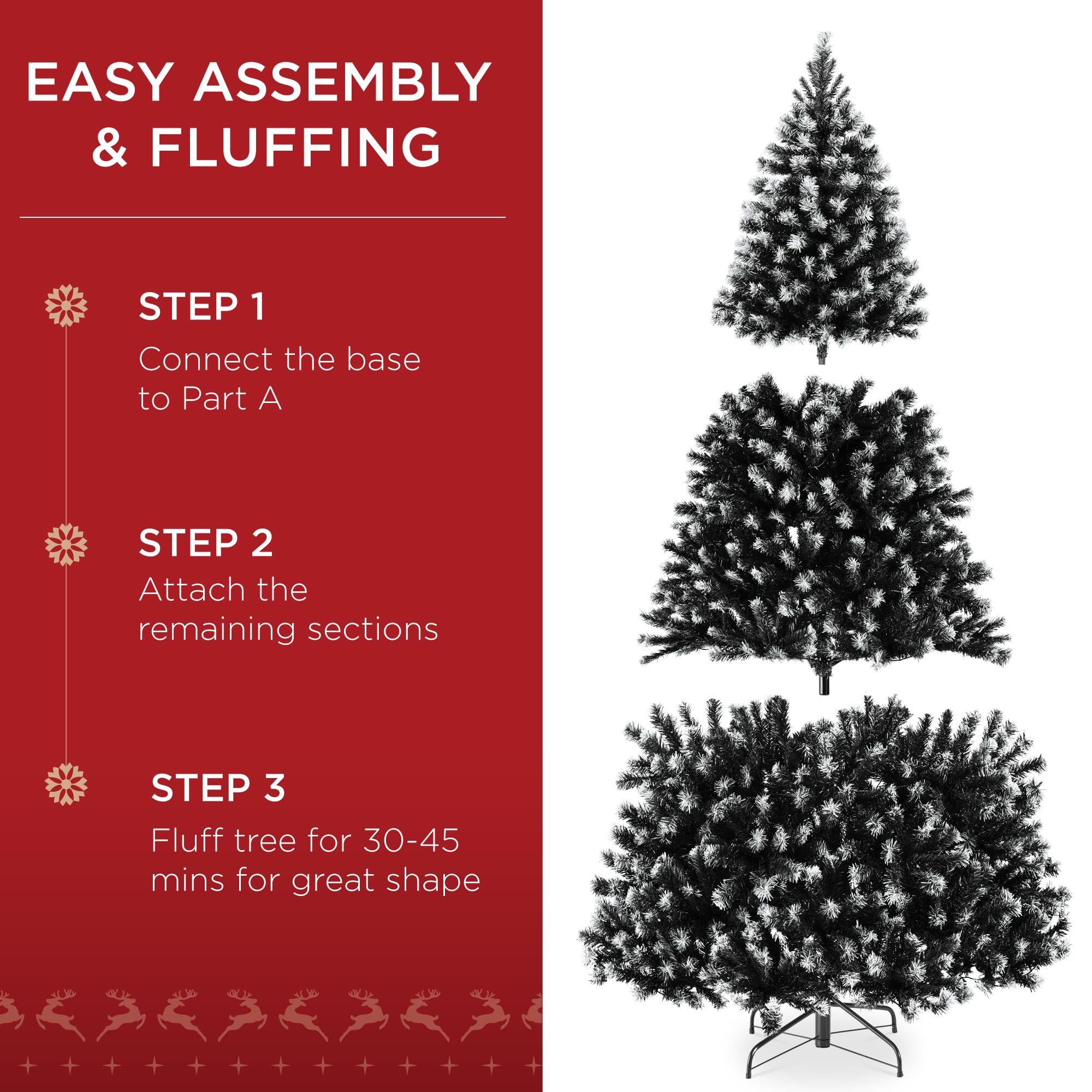Best Choice Products Artificial Christmas Tree, 7.5ft Premium Unlit Realistic Spruce Holiday Décor w/Dense Branches, Easy Assembly, Metal Base