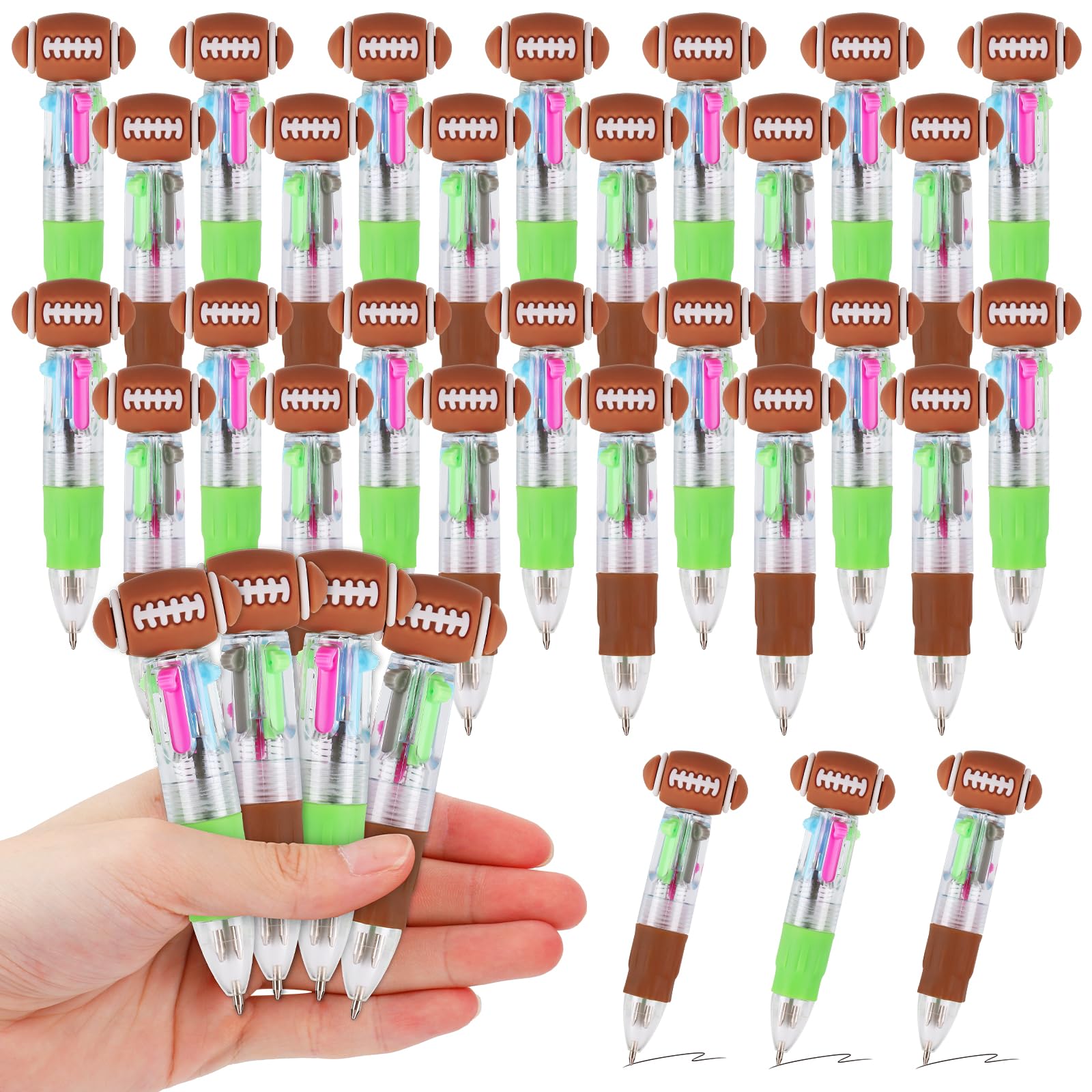 CZWZ 20Pcs Mini Multicolor Pens in One 4-in-1 Cute Pens Bulk for Kids, Fun Kawaii Ballpoint Pens for Birthdays and Children's Party Favors Gifts Teacher School Supplies