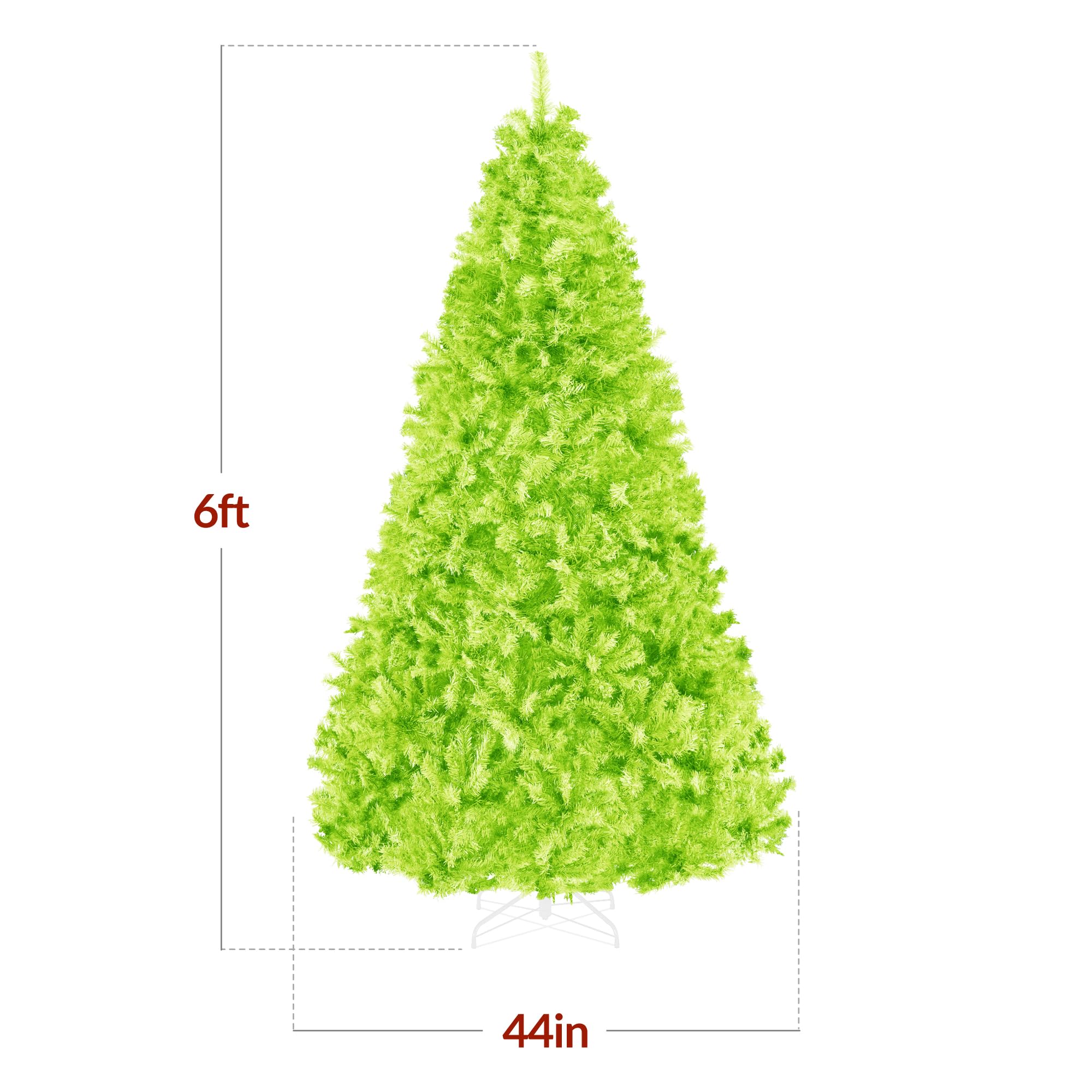 Best Choice Products Artificial Christmas Tree, 6ft Premium Unlit Hinged Design, Dense Branches Realistic Holiday Décor w/Easy Assembly, Base