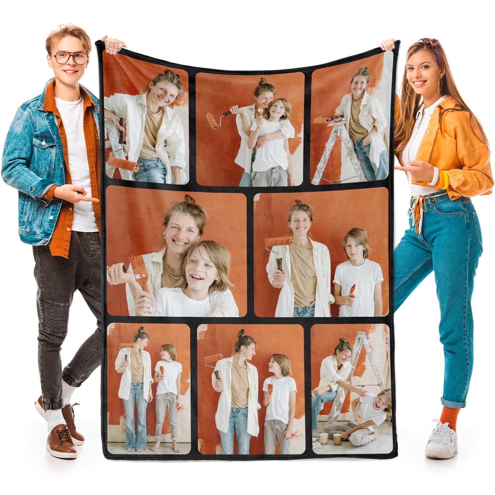 inkArts Custom Blanket Throws with Photos Text Personalized with Picture Customizable, Customize for Mom, Dad, Couple, Girlfriend, Boyfriend, Husband & Wife