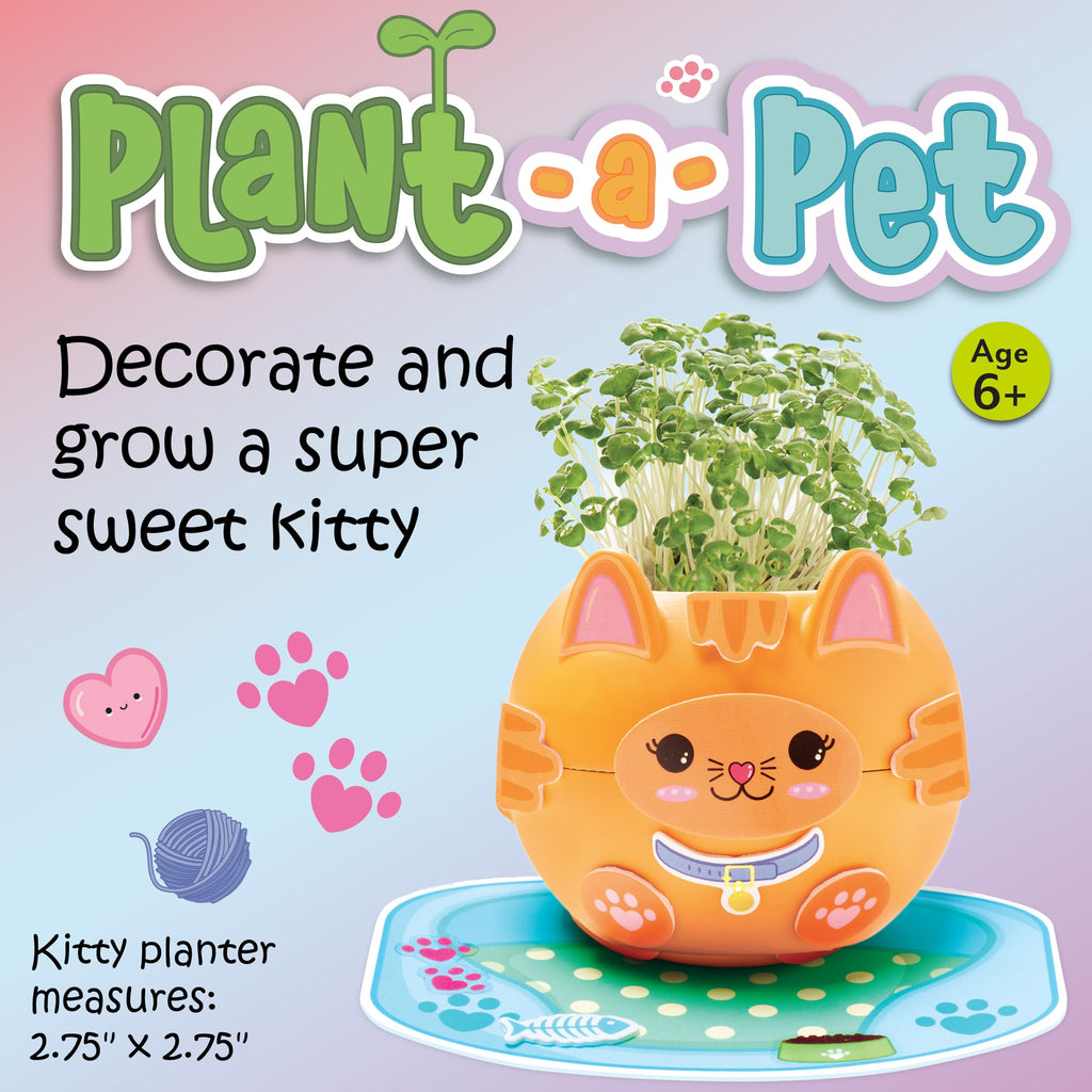 Creativity for Kids Plant-A-Pet: Kitty - Arts and Crafts for Kids, Mini Gifts for Girls and Screen Free Summer Fun for Kids, Chia Seed Plant Pet (Ages 6+)