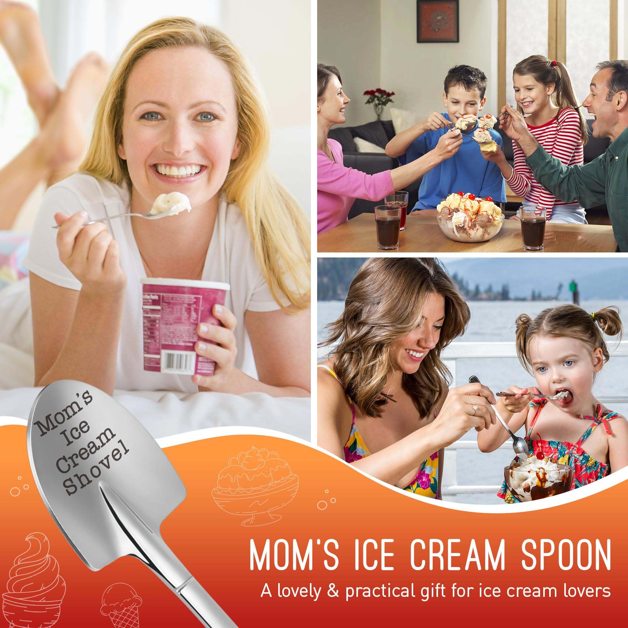 Funny Gifts for Mom Mothers Day - Mom Mother's Day Birthday Gifts from Daughter Son Kids Mom's Ice Cream Shovel Spoon Scoop Gift for Mother-in-law Mama Mommy Anniversary Present Ideas Kitchen Gadgets