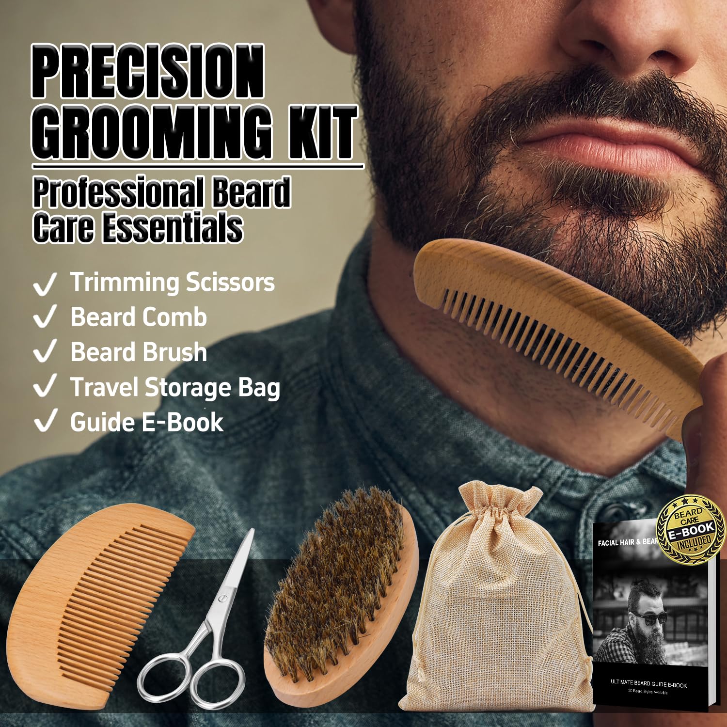 XIKEZAN Fathers Day Gifts for Dad Husband,Beard Kit for Men Grooming & Care w/Beard Conditioner, Wash,Oil,Balm,Birthday Valentines Easter Gifts for Mens Him Boyfriend Christmas Stocking Stuffers