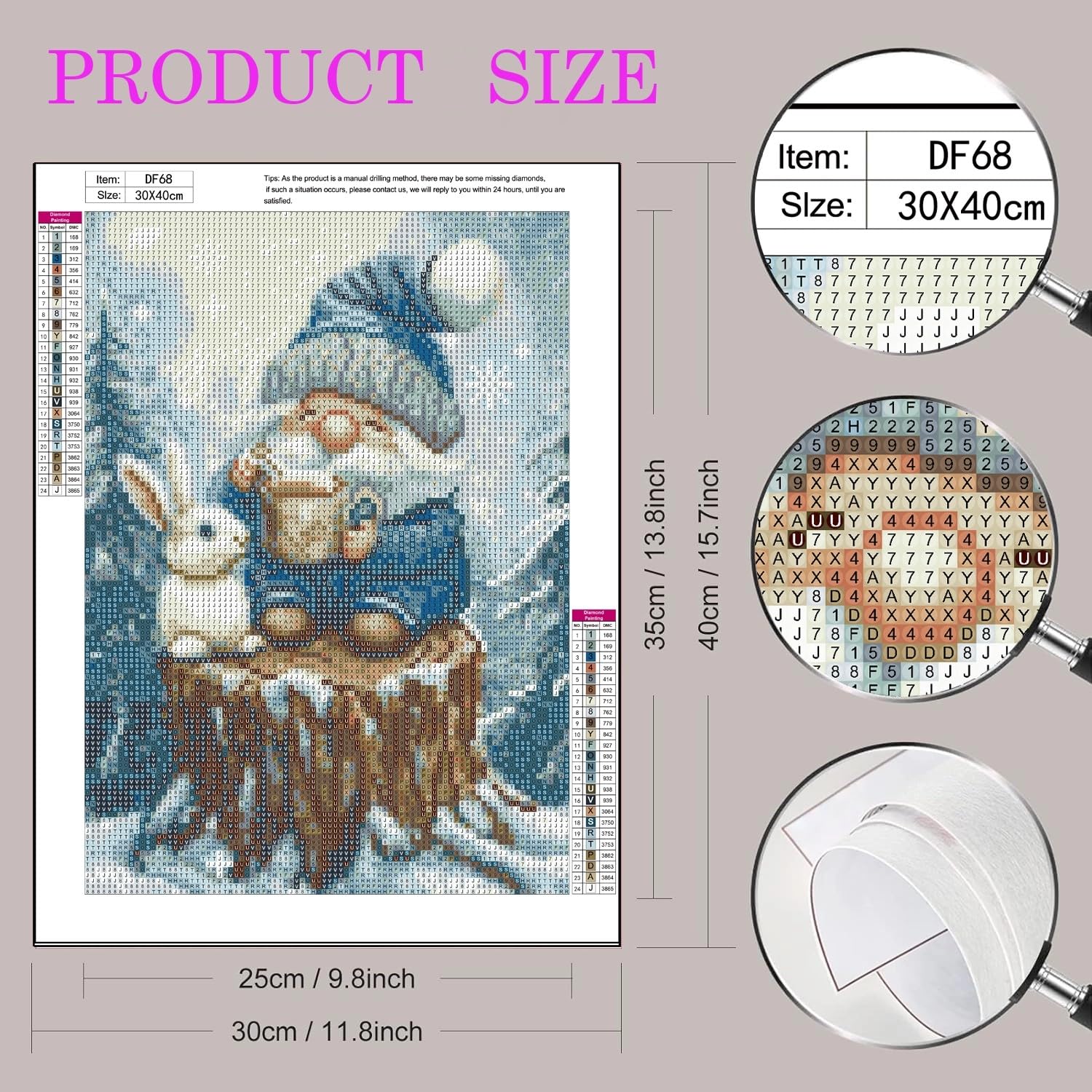 DIYDECORFUN Thanksgiving Turkey Diamond Painting Kits for Adults, 5D Fall Diamond Art Kits for Beginners, Full Round Drill Diamond Dot Painting Gem Art Kits,Home Wall Decor 13.8x13.8 Inch