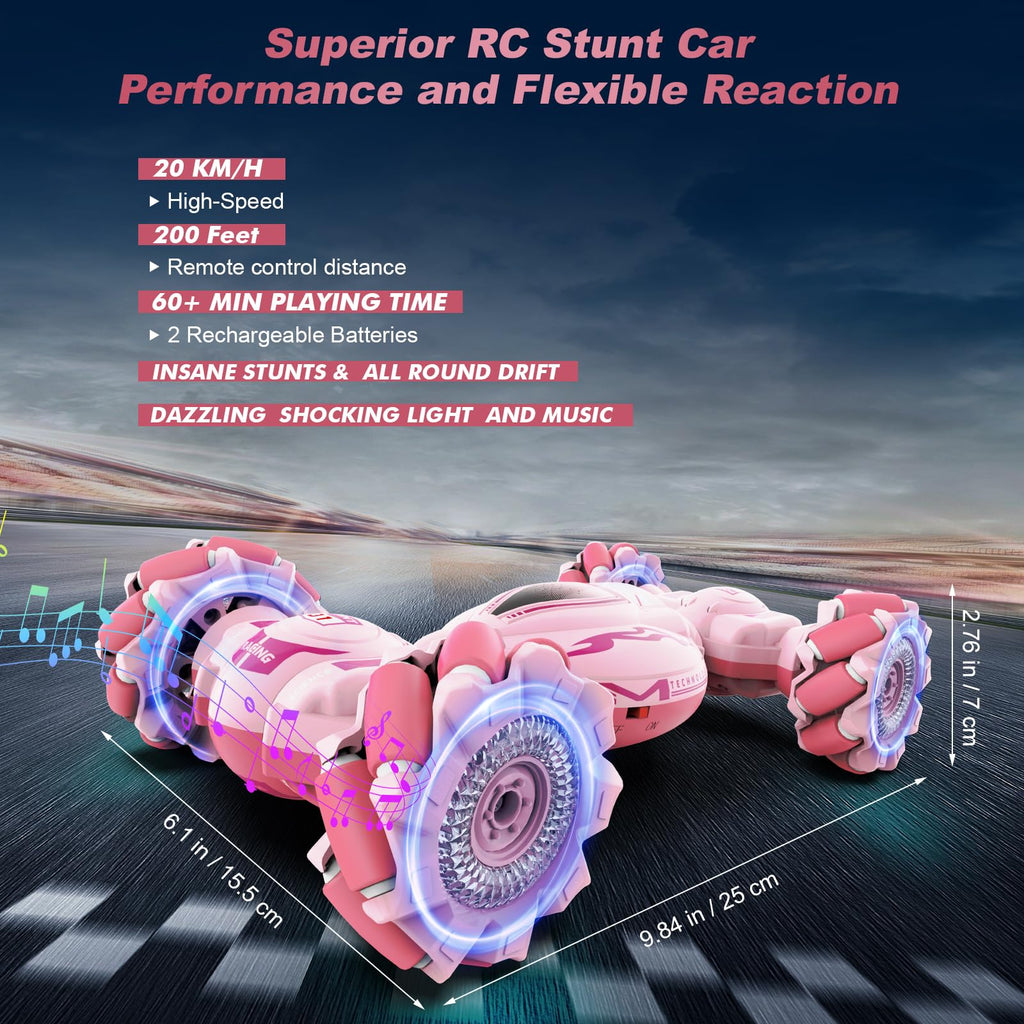Fosgoit Gesture Sensing RC Stunt Car - Toys for 6-12 Years Old Boys Girls, 4WD Remote Control Car, Hand Controlled Car with Lights Music, Cool Birthday Gifts for Kids Age 6 7 8 9 10 11 12 Years Old