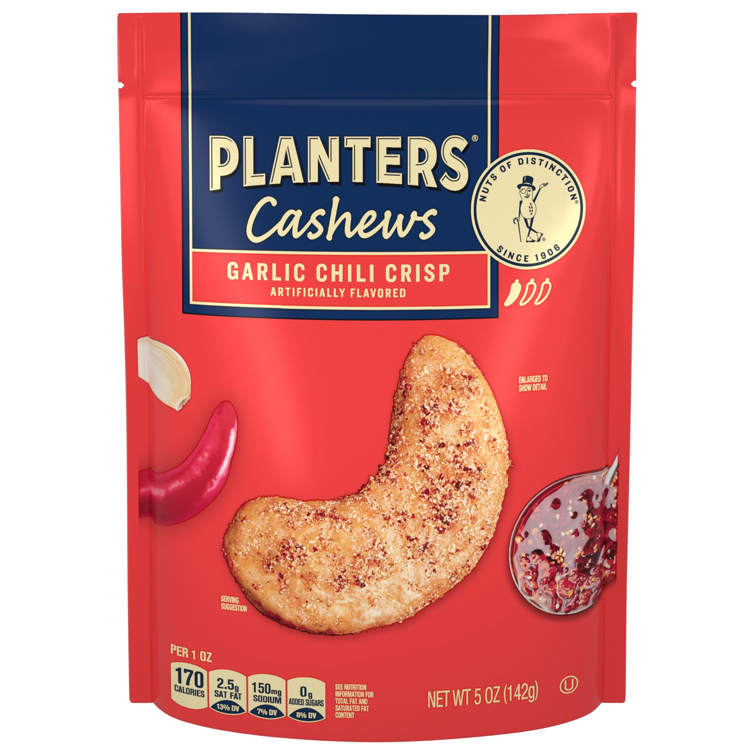 PLANTERS Cashews Dill Pickle - Trail Mix Snack Packs - Snacks with Dill Pickle, Snack Pack, Party Trail Mix, 5 Oz Bag, Pack of 1