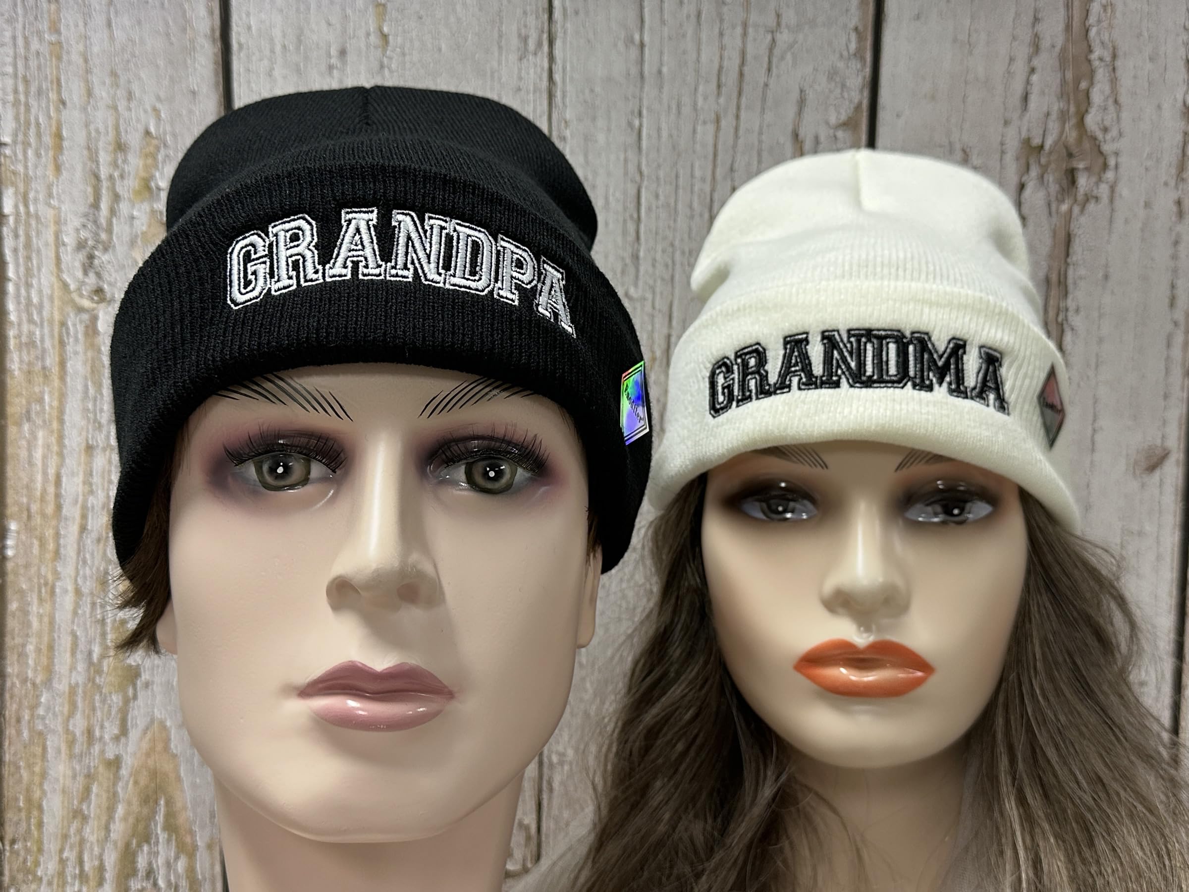Mr Mrs Grandpa Grandma Dad Mom Hubby Wifey Beanie Hats
