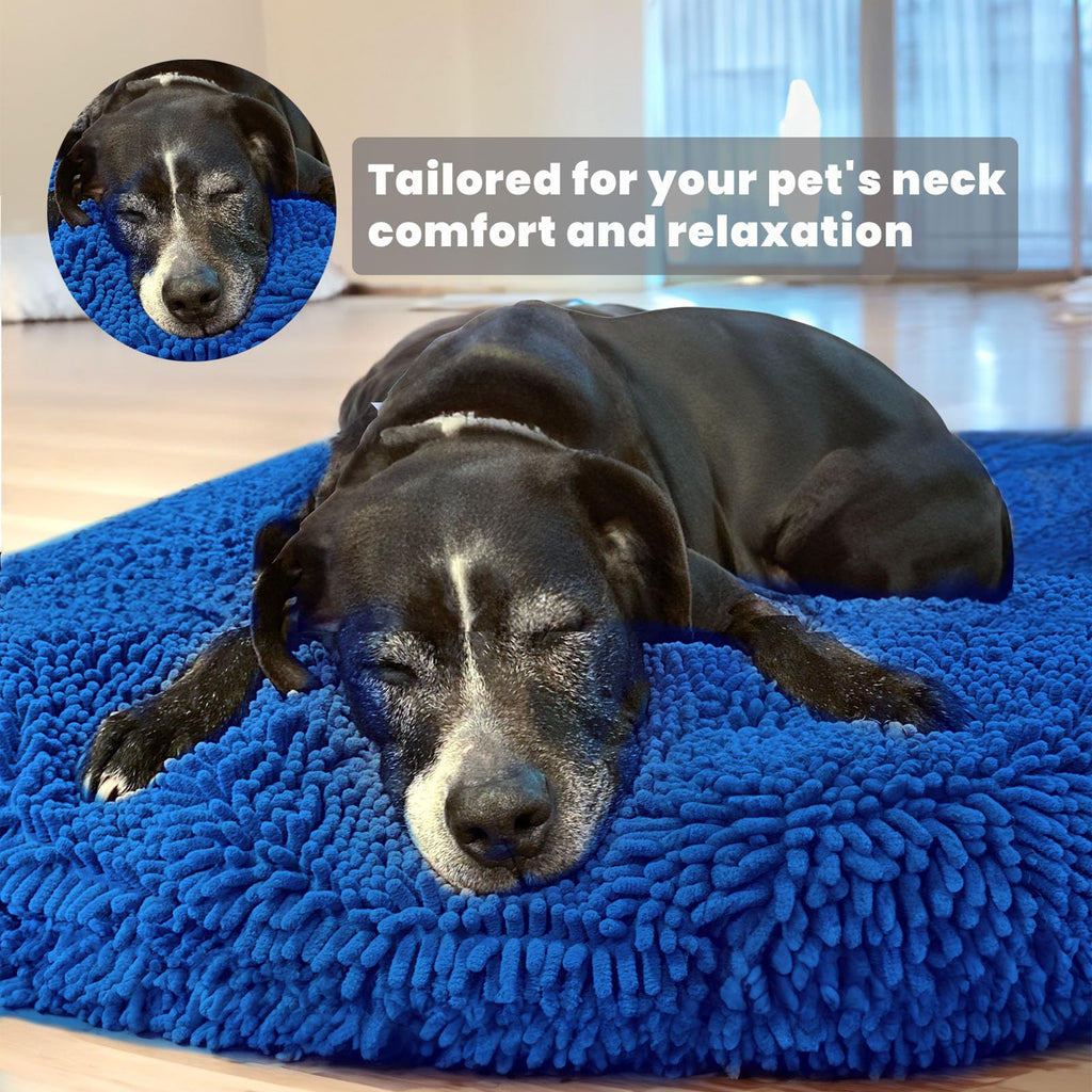 Muddy Mat® Cloud K-9 Bed for Dogs & Cats, Soft & Relaxing Donut Dog Bed, Chenille Material, Removable Cover, Washable & Dryer Safe–Black Small(25'x25')