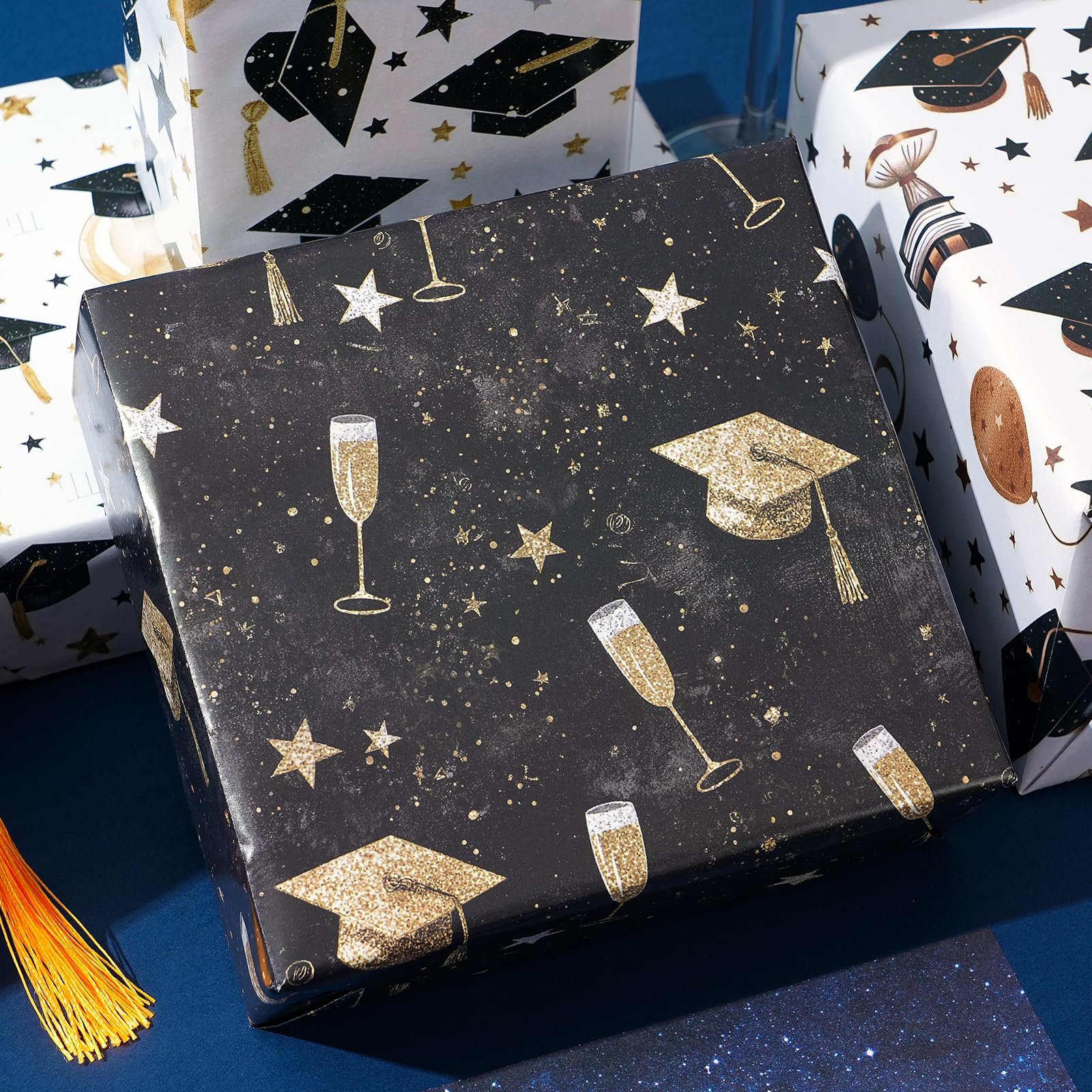 Christmas Wrapping Paper Folded for Kids Boys Girls Man Women Gift's. Papercraft Snowmen, Candy Canes, Tree, Socks, Snowflakes, Happy New Year Bulk of 12 Sheets 20"x 29" Folded