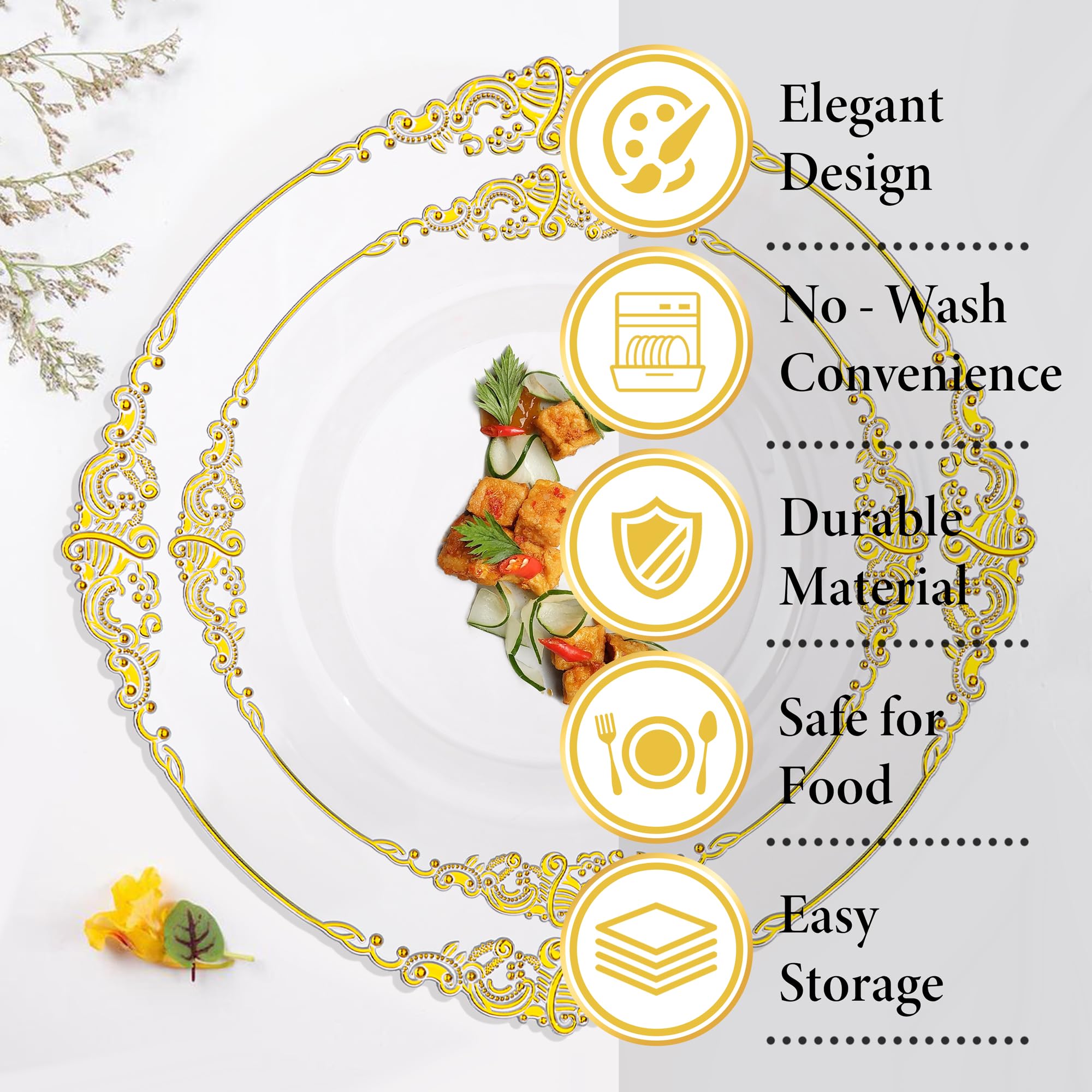 Nervure 175PCS Clear Blue Plastic Plates - Plastic Dinnerware Set Include 25Dinner Plates, 25Dessert Plates, 25Cups, 25Forks, 25Knives, 25Spoons, 25Napkins Perfect for Wedding & Party