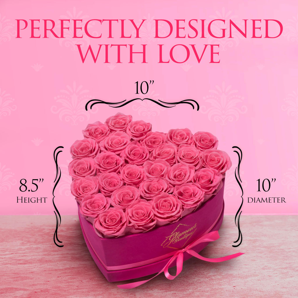 GLAMOUR BOUTIQUE 16 Flower Forever Heart Shape Box, Mothers Day Gift For Mom, Eternal Preserved Roses Gift for Her, Flowers bouquet, For Birthday, Anniversary, Girlfriend - Red