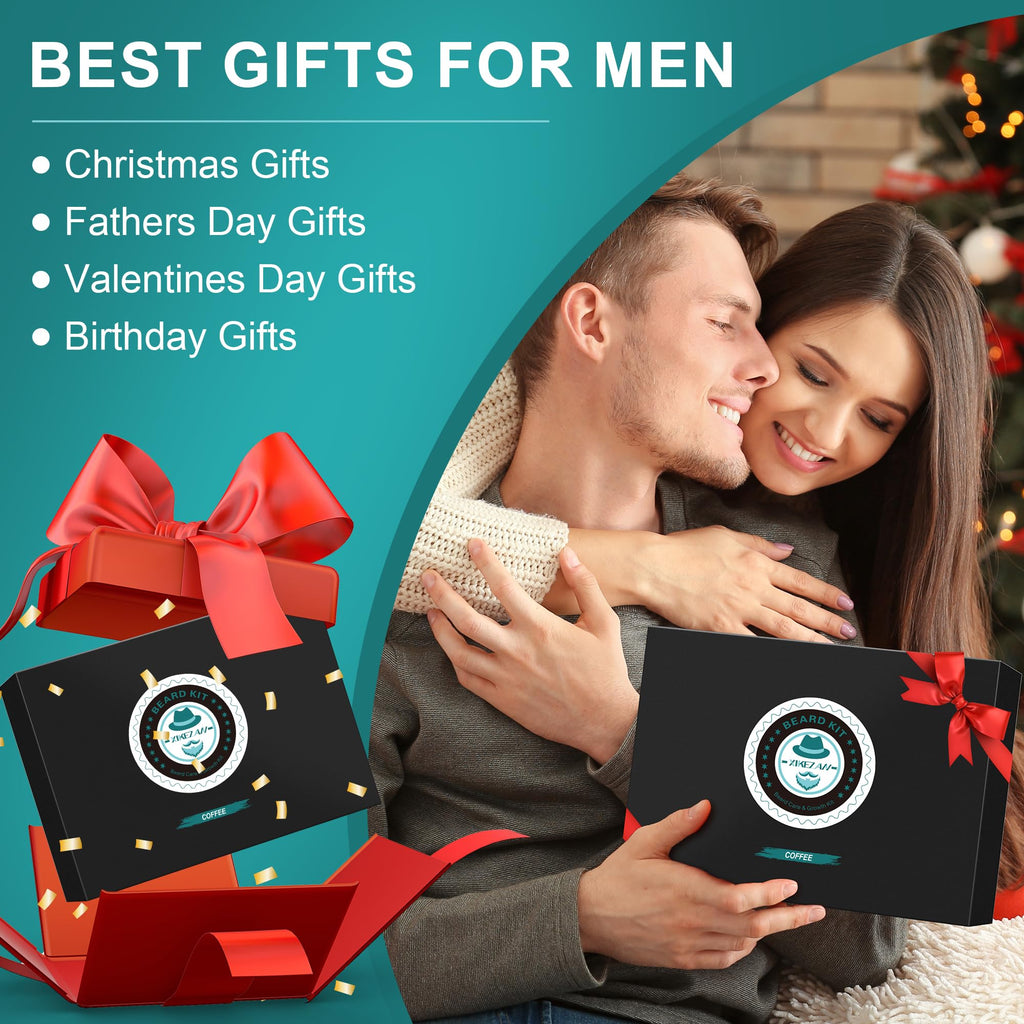 XIKEZAN Fathers Day Gifts for Dad Husband,Beard Kit for Men Grooming & Care w/Beard Conditioner, Wash,Oil,Balm,Birthday Valentines Easter Gifts for Mens Him Boyfriend Christmas Stocking Stuffers