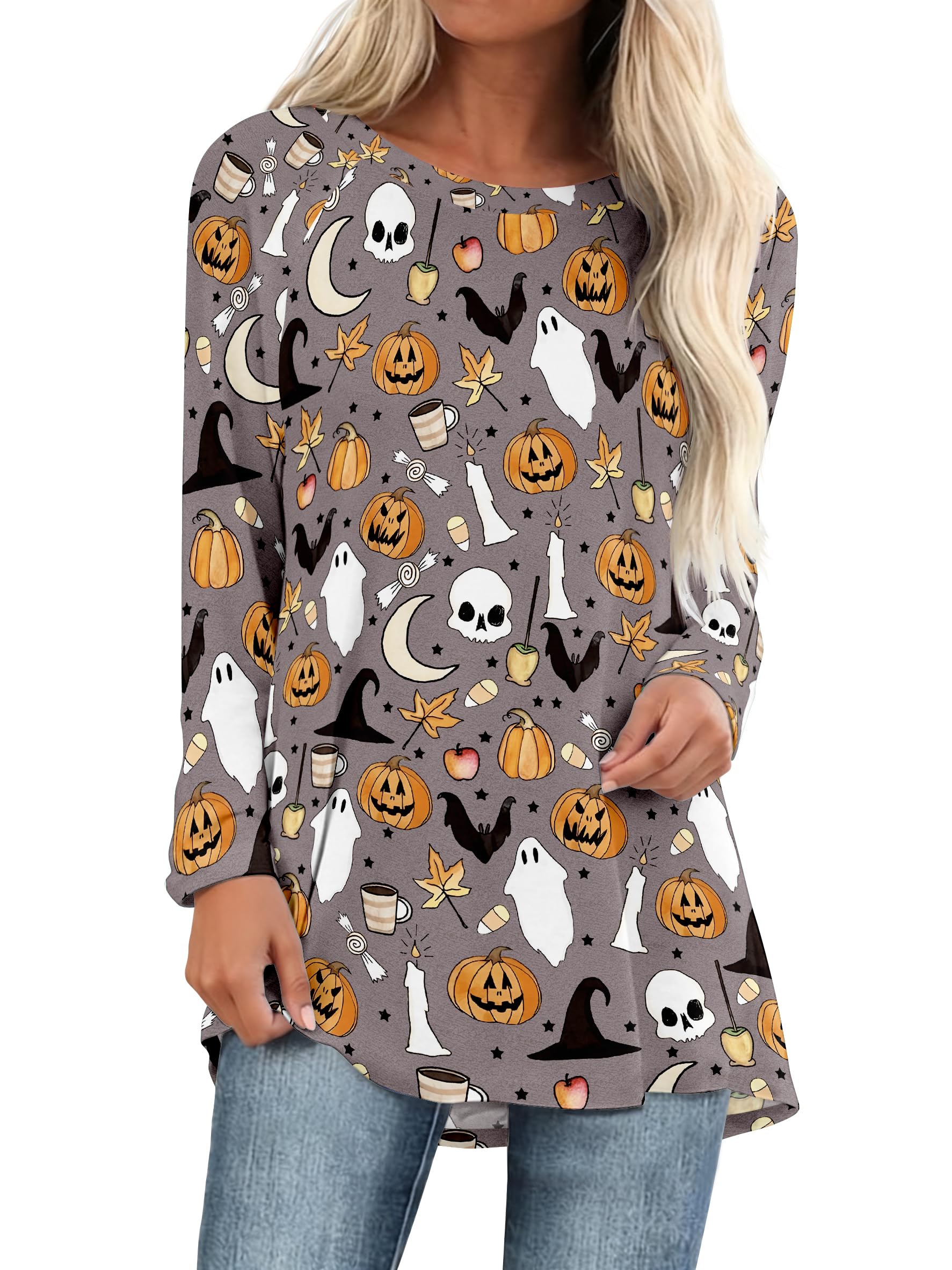 Womens Long Tunics or Tops to Wear with Leggings Short/Long Sleeve Blouses Shirts