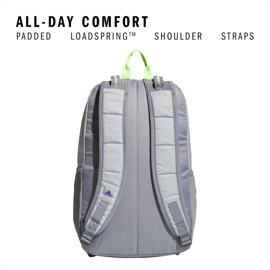 adidas Excel 7 School Backpack for Laptop, Gym and Travel, 34L, Twill White/Black/7.5, OSFA
