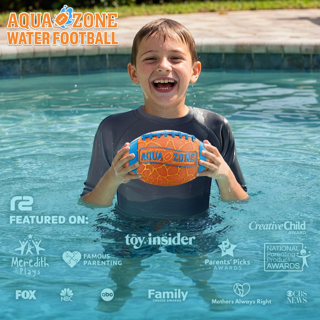 Water Football for Pool & Beach - Best Pool Toys for Kids All Ages - Easy Grip & Soft to Catch Footballs - Fun Outdoor Sports Beach Toys - Pool Gifts for Kids 5 6 7 8 9 10 11 12 + Year Old Boy & Girl