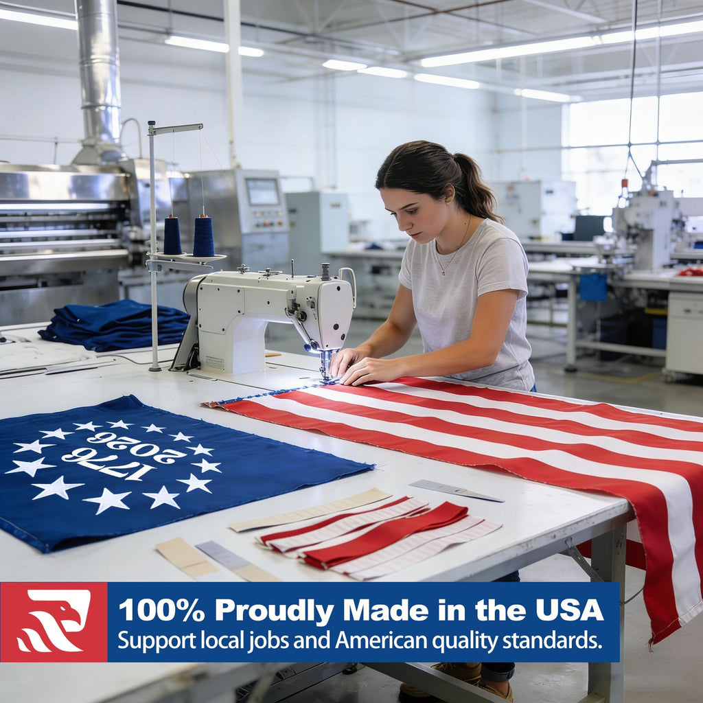 American Flag Durable Nylon 3x5 Ft Outdoor Heavy Duty,100% Nylon fabric made in the USA ,Longest Lasting Non Fading American Flags for Outside 3x5,Waterproof Embroidered American Flag, All Weather US Flags Use Outdoor High Wind,Tear Proof America Flag Sew