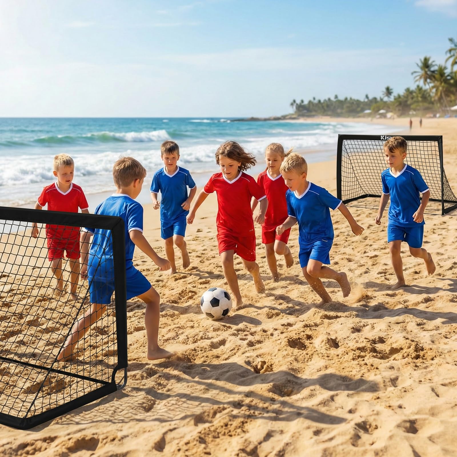 Soccer Goal, Kids Soccer Goals for Backyard Set of 2, 4 x 3ft Soccer Net Training Equipment, Pop Up Toddler Soccer Goal for Outdoor Indoor Sports Games