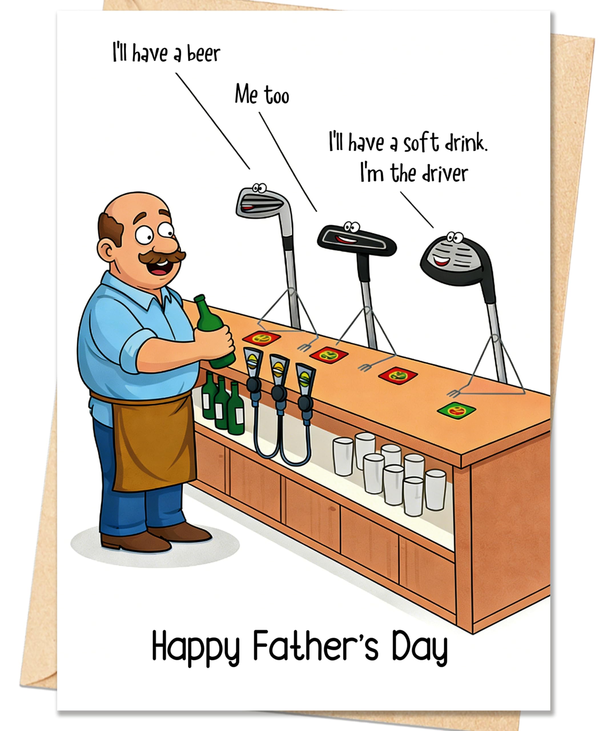 IDU Fathers Day Card, Funny Fathers Day Cards Gifts Decorations for Dad from Daughter, Happy Father's Day Cards Gifts Ideas with Envelope, Cute Humor Like Father Like Daughter Card