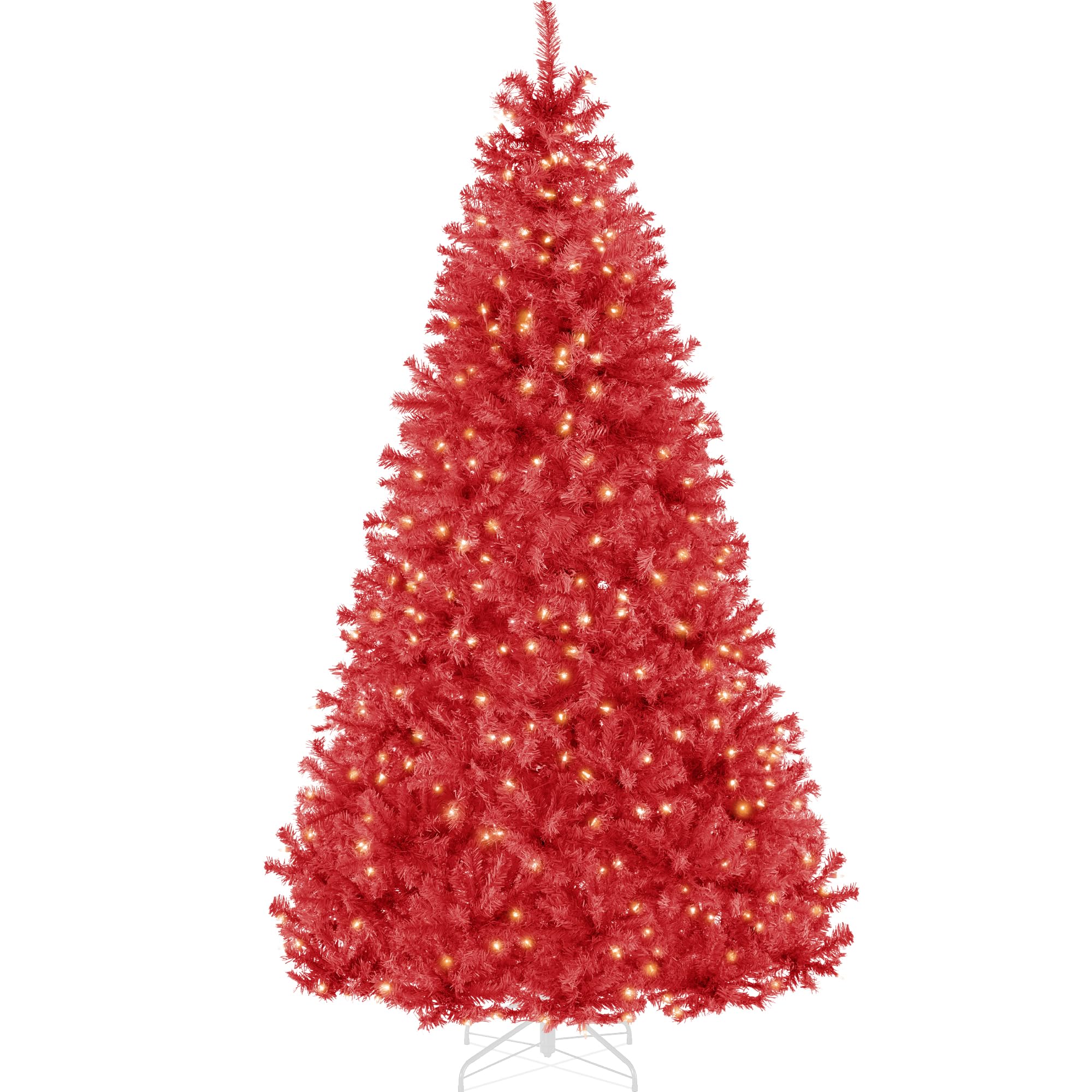 Best Choice Products White Christmas Tree 6ft Pre-Lit Artificial Pine Tree Premium Holiday Decoration w/Warm White Lights, Stand, Easy Assembly