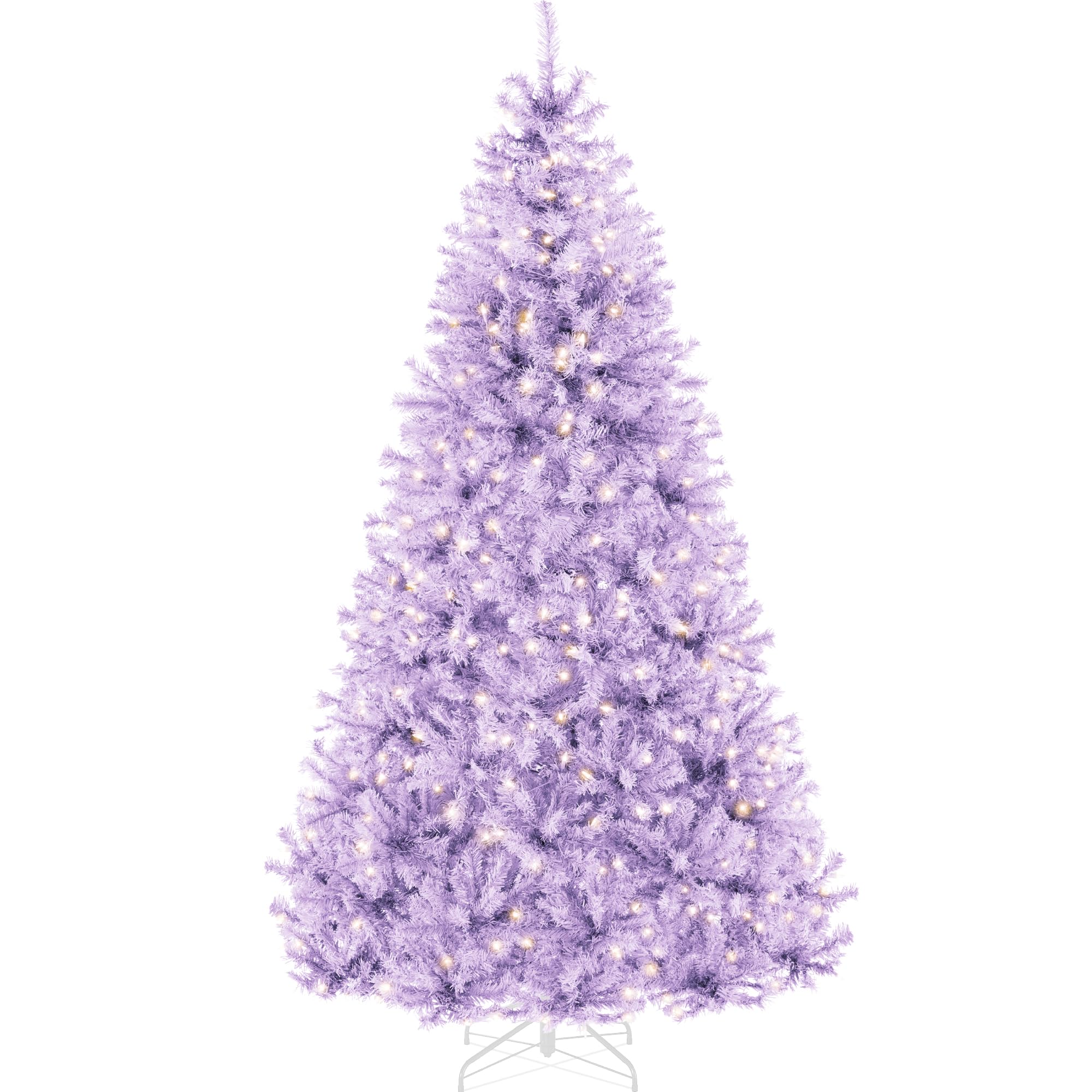 Best Choice Products White Christmas Tree 6ft Pre-Lit Artificial Pine Tree Premium Holiday Decoration w/Warm White Lights, Stand, Easy Assembly