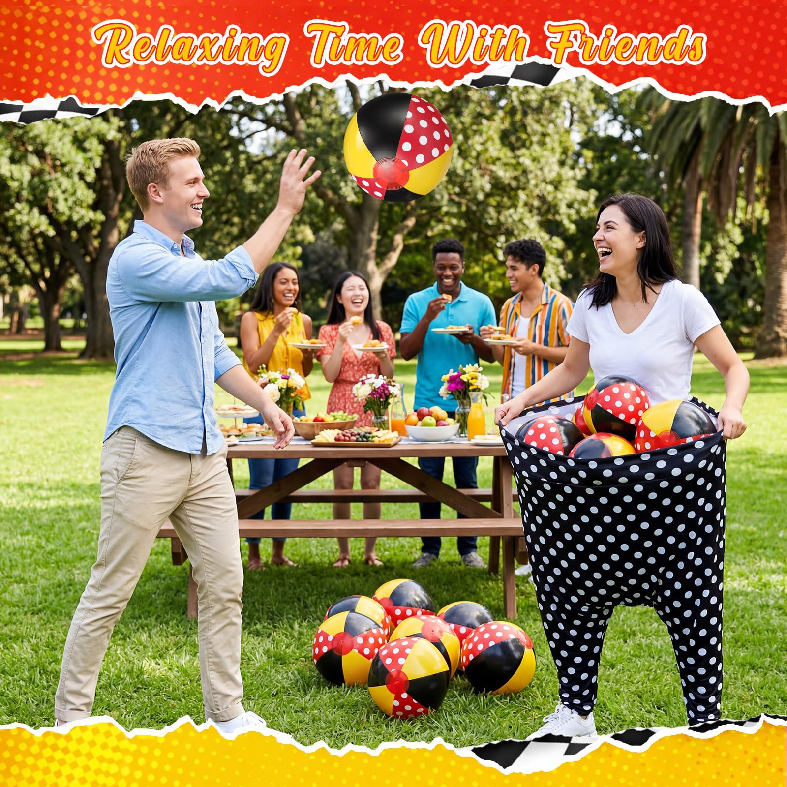 14 Pcs Granny Pants Yard Game Sets with 2 Oversized Gaint Pants & 10 Bouncy Balls & 2 Air Pump Hilarious Outdoor Tossing Game for Adult Family Gathering Backyard Party