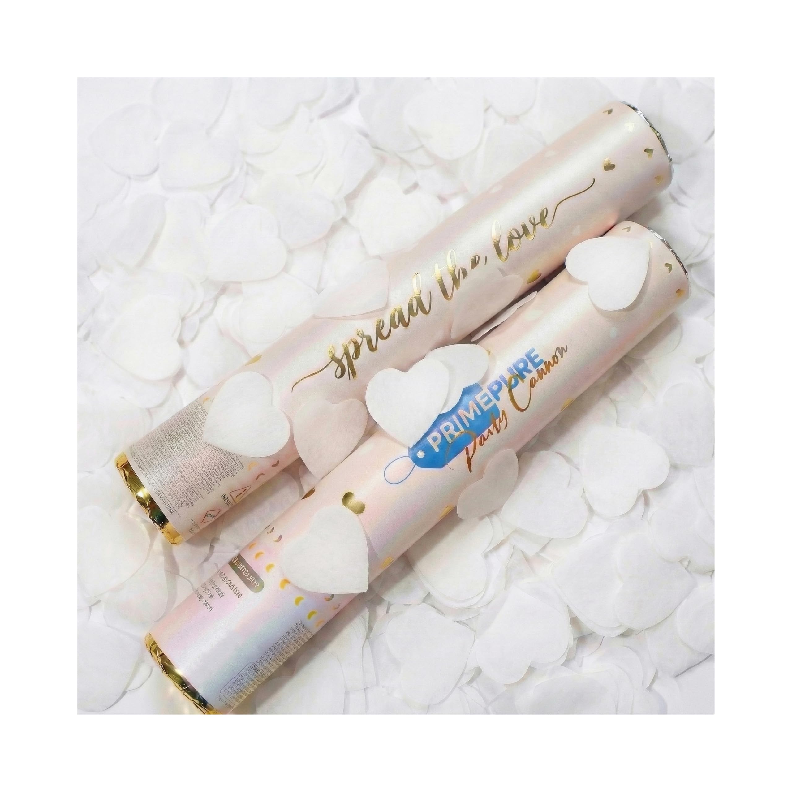 PrimePure Confetti Cannon Party Poppers - Gold Star Confetti Poppers - 2 Pack - Make It Rain Gold Glitter Stars Party Cannons Pop Gun for Birthday, Wedding, Graduation, Celebration, Events, Pranks