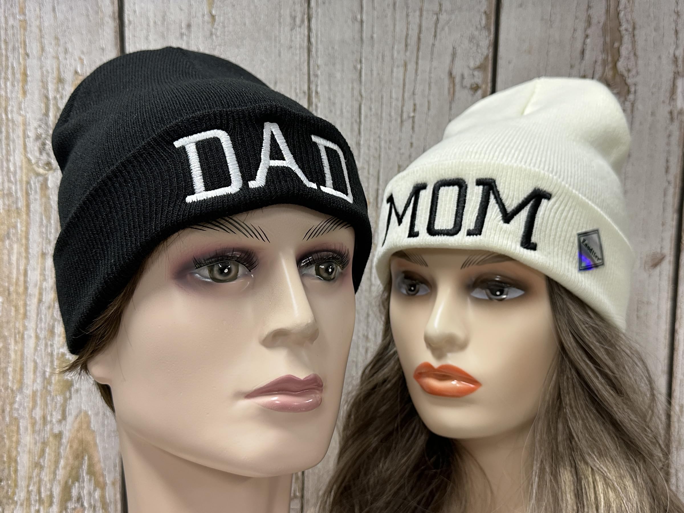 Mr Mrs Grandpa Grandma Dad Mom Hubby Wifey Beanie Hats