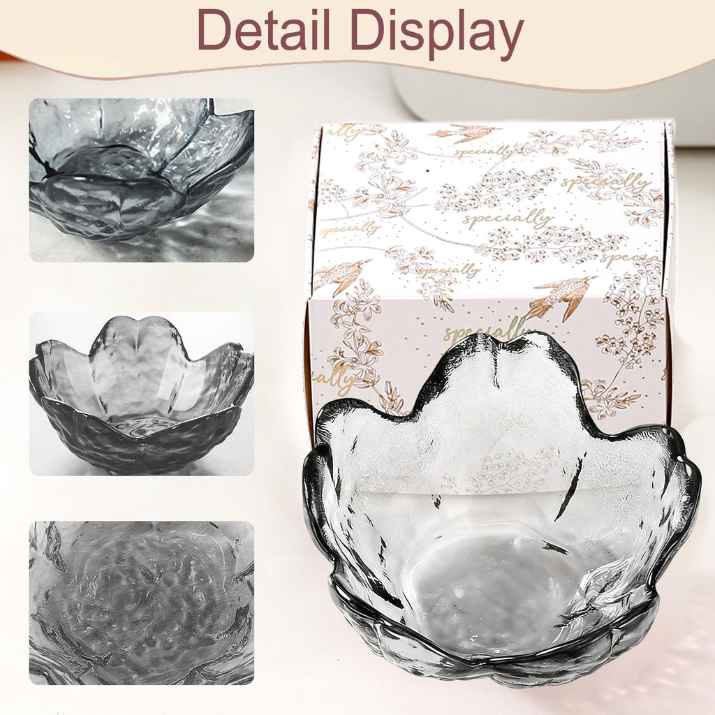 Purple Flower Jewelry Dish Glass Ring Holder Dish Jewelry Tray Cute Vanity Organizer Aesthetic Nightstand Bathroom Room Decor Trinket Dish Mothers Day Friendship Christmas Birthday Gifts for Women