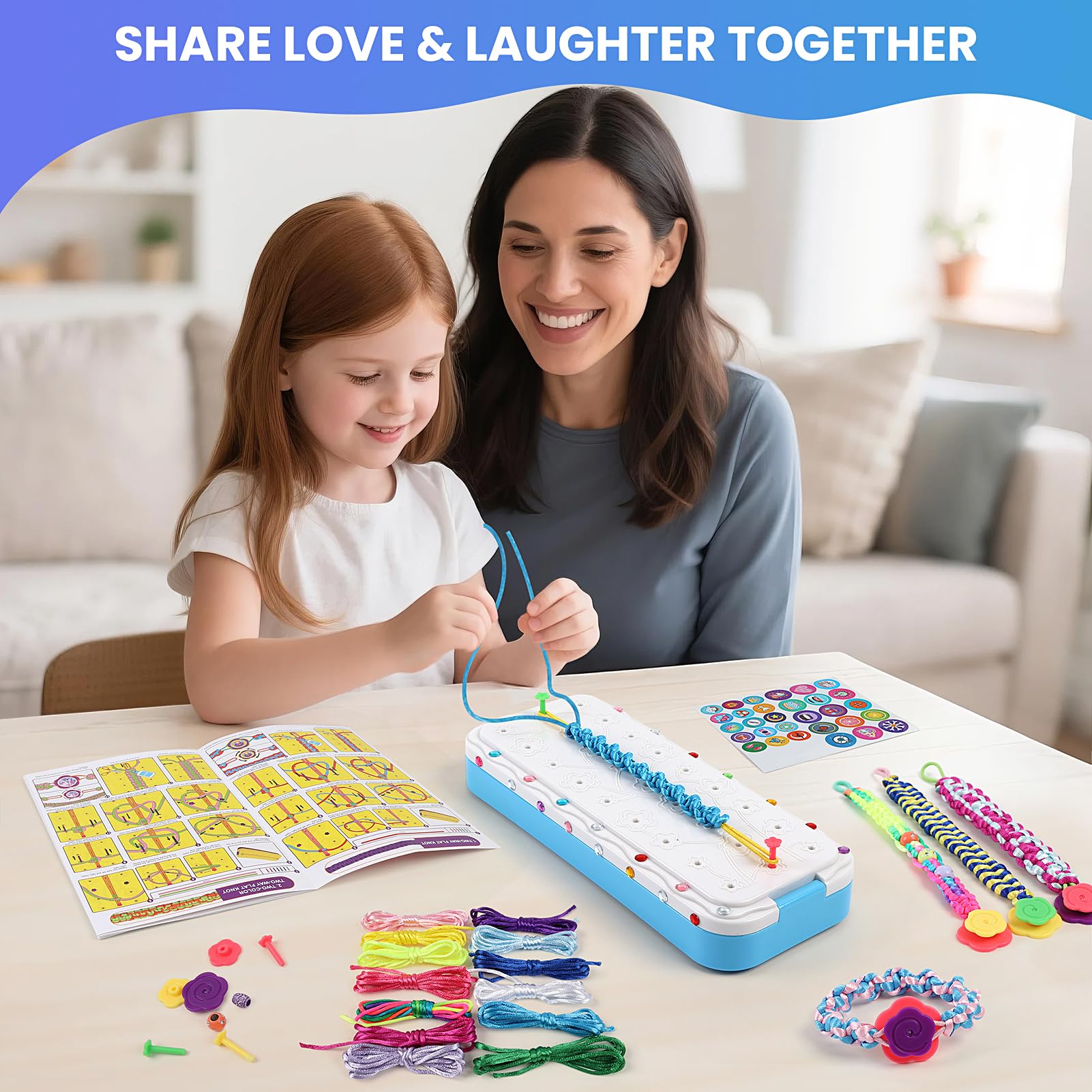 DDAI Arts and Crafts for Kids Age 8-12 Friendship Bracelet Making Kit for Girls - Best Birthday Gifts Ideas for Girl 7 9 10 11 Year Old - Popular Bracelets String Maker Toys Set