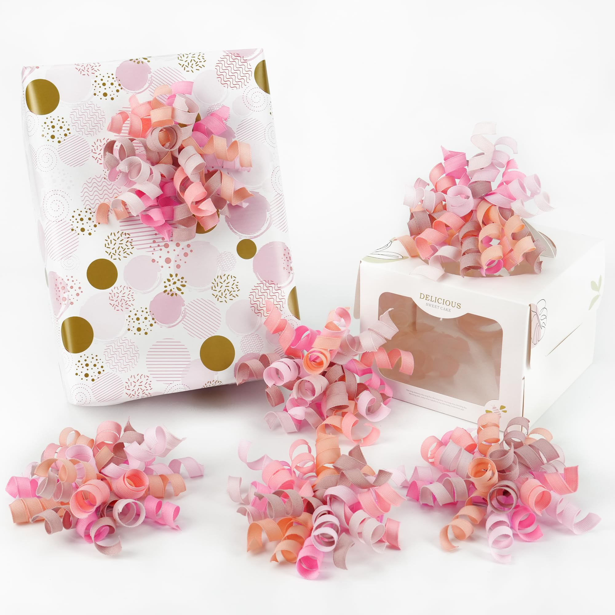 HUIHUANG Green Curly Gift Bows Self Adhesive Sage Green Burst Gift Bow for Gift Wrapping, Birthday, Wedding Baby Shower Party Favors, Wine Bottle, Treat Bags- 6 Counts