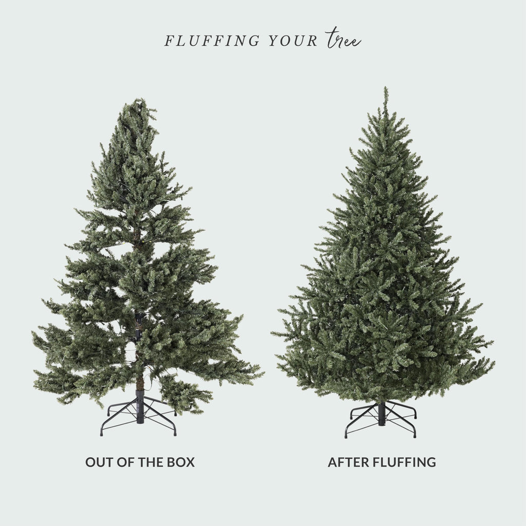 Balsam Hill 7.5ft Pre-Lit Classic Blue Spruce - Artificial Christmas Tree with 2,960+ Tips, 1,000 Clear LED Lights, Easy Plug Technology & Premium Stand for Indoor Holiday Decorating