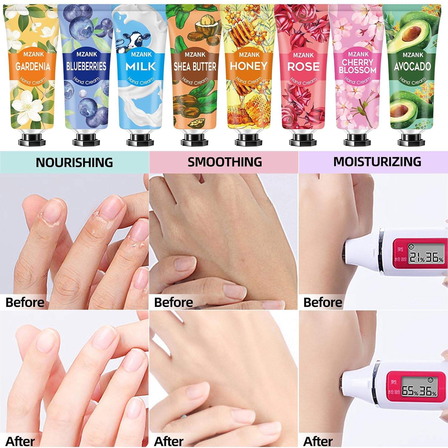 MZANK 14 Pack Hand Cream for Dry Cracked Hands,Mothers Day Gifts,Nurses Week Gifts,Teacher Appreciation Gifts,Bridesmaid Gifts,Birthday Gifts for Women,Hand Lotion Travel Size