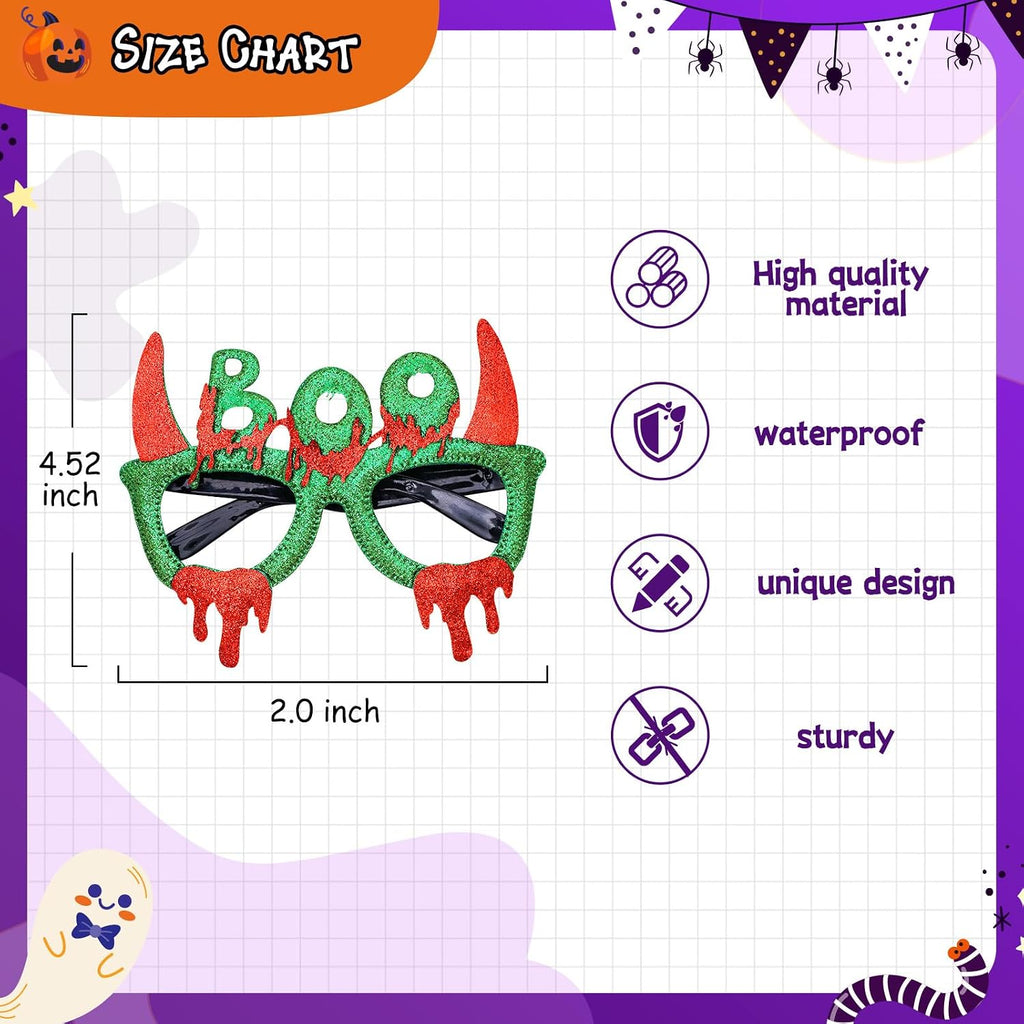 Max Fun 36Pcs Halloween Glasses Glitter Halloween Party Glasses Halloween Party Favors Eyeglasses for Kids and Adults Halloween Party Decorations