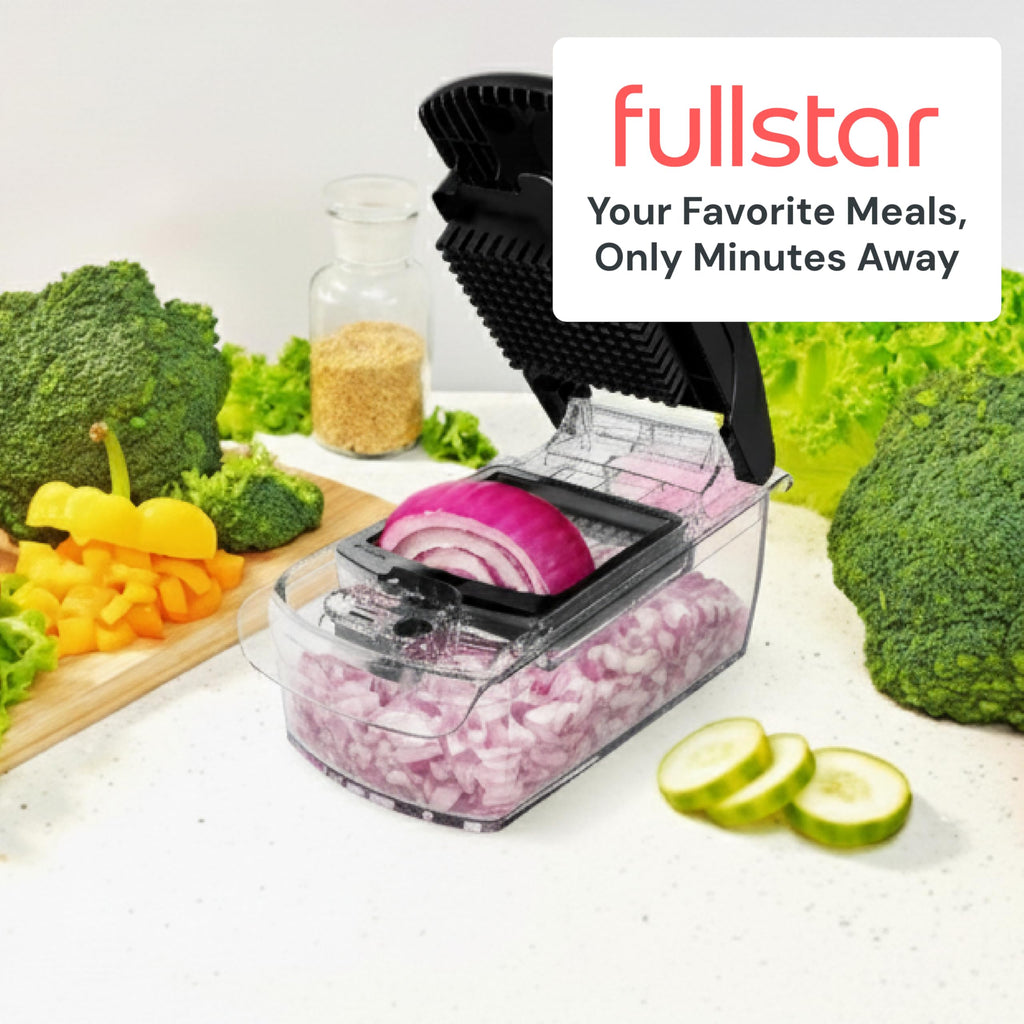 Fullstar The Original Pro Chopper - Vegetable Chopper and Spiralizer, Food Chopper with Container, Fruit Slicer, Kitchen Gadgets & Gifts, Home Essentials (4 in 1, White)