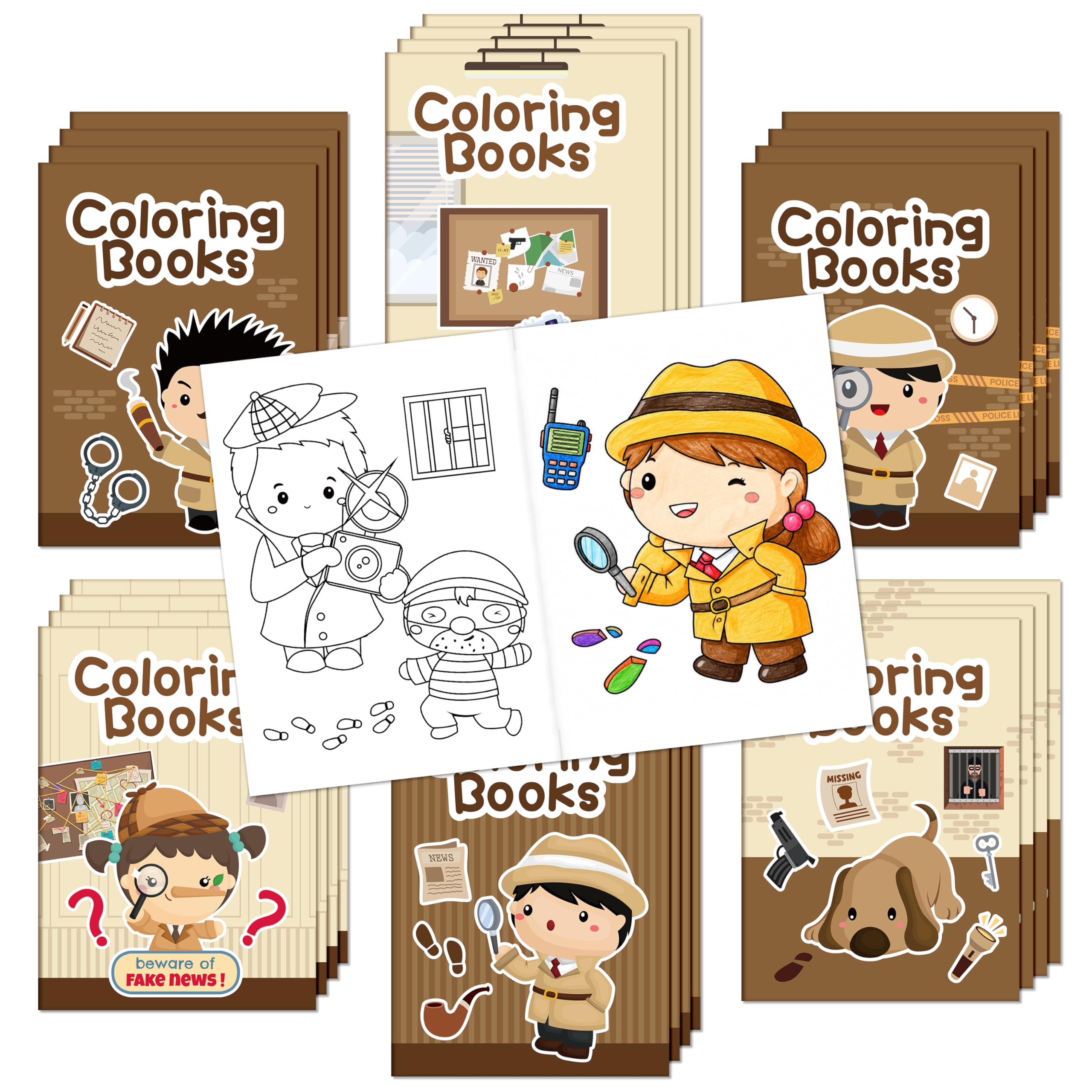 JAPBOR Fall Scarecrow Coloring Books - 24PCS Mini Autumn Scarecrows Color Book Bulk for Kids Party Favors, Thanksgiving Rustic Small Colouring Pages for Birthday Gifts Class Drawing Painting Game