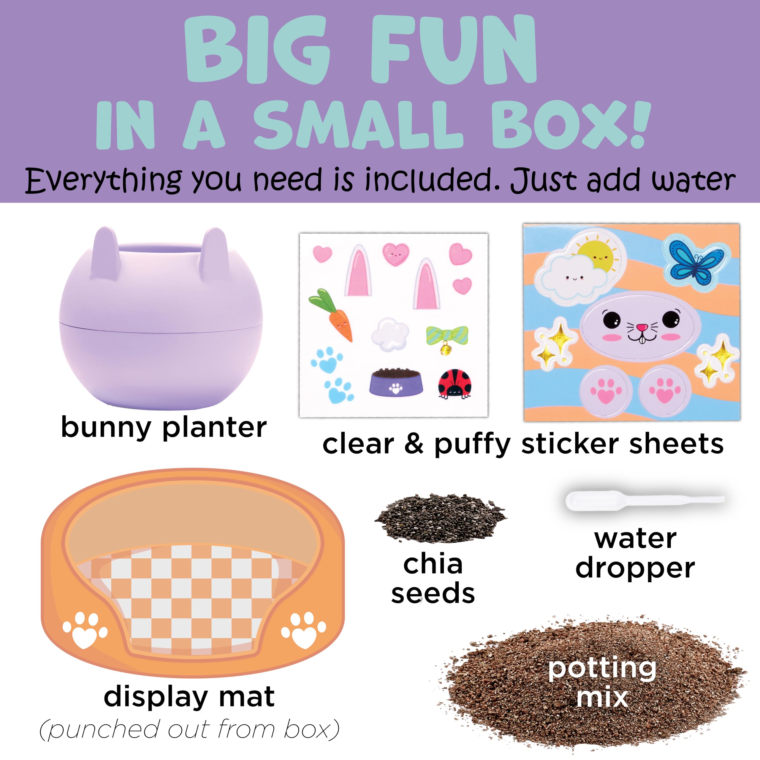 Creativity for Kids Plant-A-Pet: Kitty - Arts and Crafts for Kids, Mini Gifts for Girls and Screen Free Summer Fun for Kids, Chia Seed Plant Pet (Ages 6+)