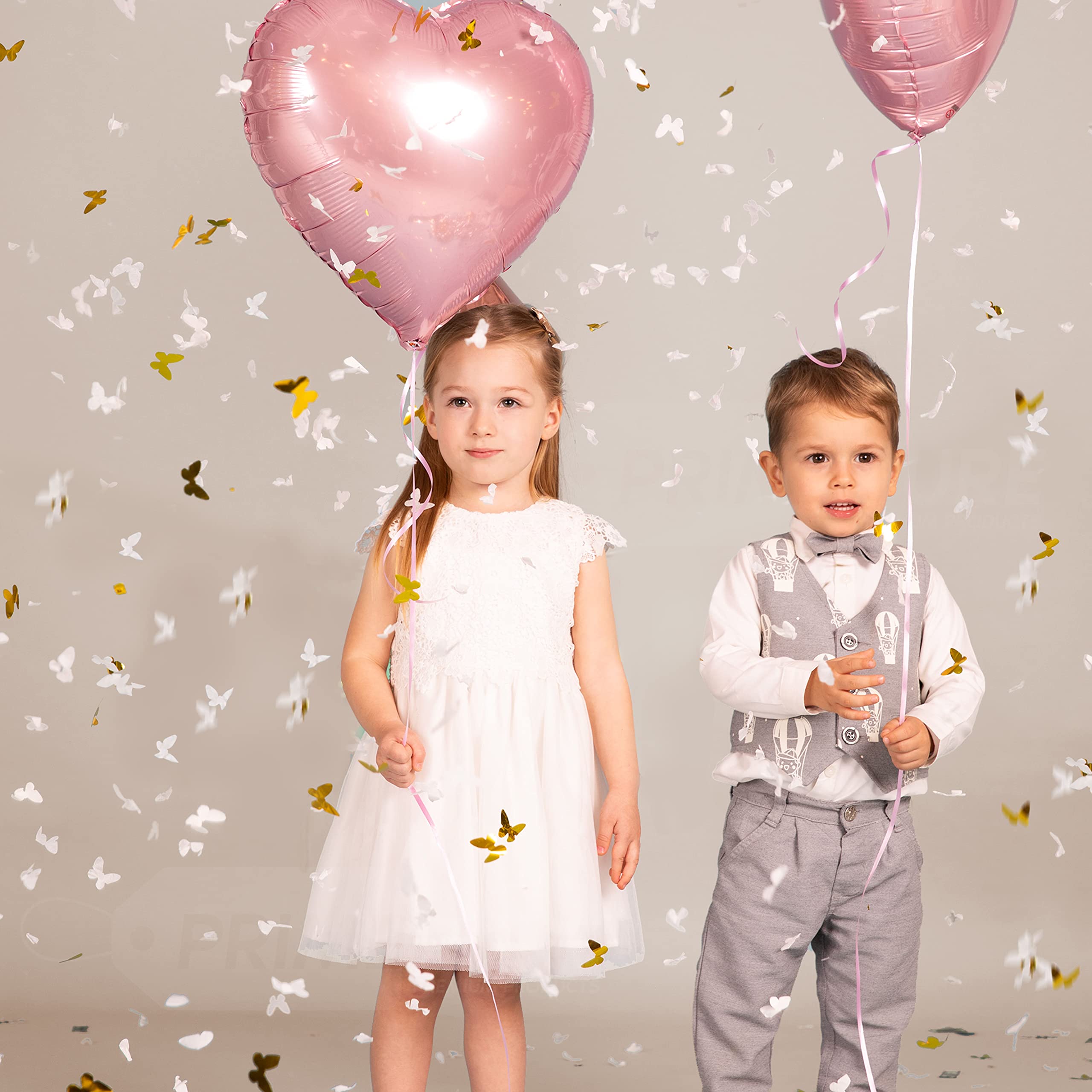 PrimePure Confetti Cannon Party Poppers - Gold Star Confetti Poppers - 2 Pack - Make It Rain Gold Glitter Stars Party Cannons Pop Gun for Birthday, Wedding, Graduation, Celebration, Events, Pranks