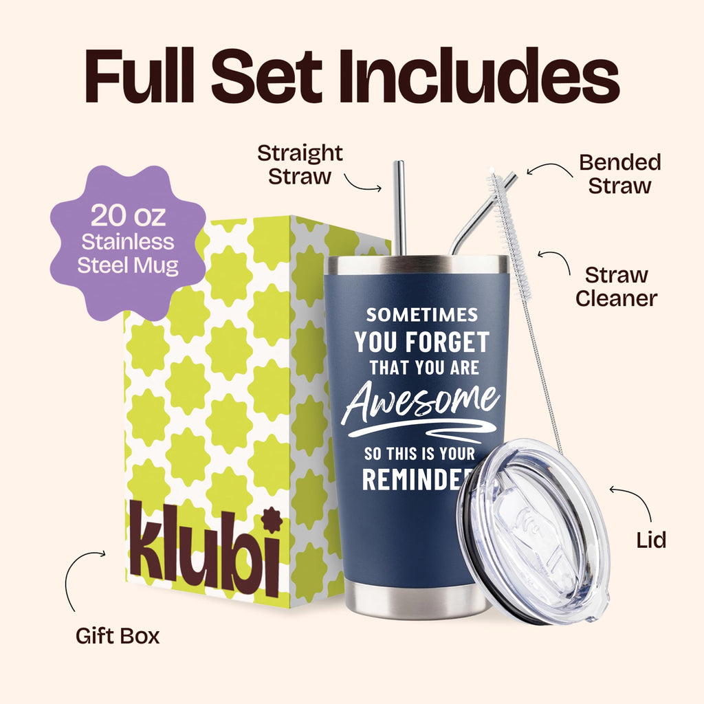 Birthday Gifts for Women Friendship - Purple Gifts for Women Coffee Mug 14oz Sometimes You Forget You're Awesome Unique Gift Idea for Older Women Over 50, 60, Inspirational Cup for Mom, Her