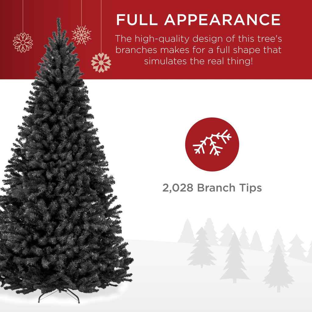 Best Choice Products Artificial Christmas Tree, 7.5ft Premium Unlit Realistic Spruce Holiday Décor w/Dense Branches, Easy Assembly, Metal Base