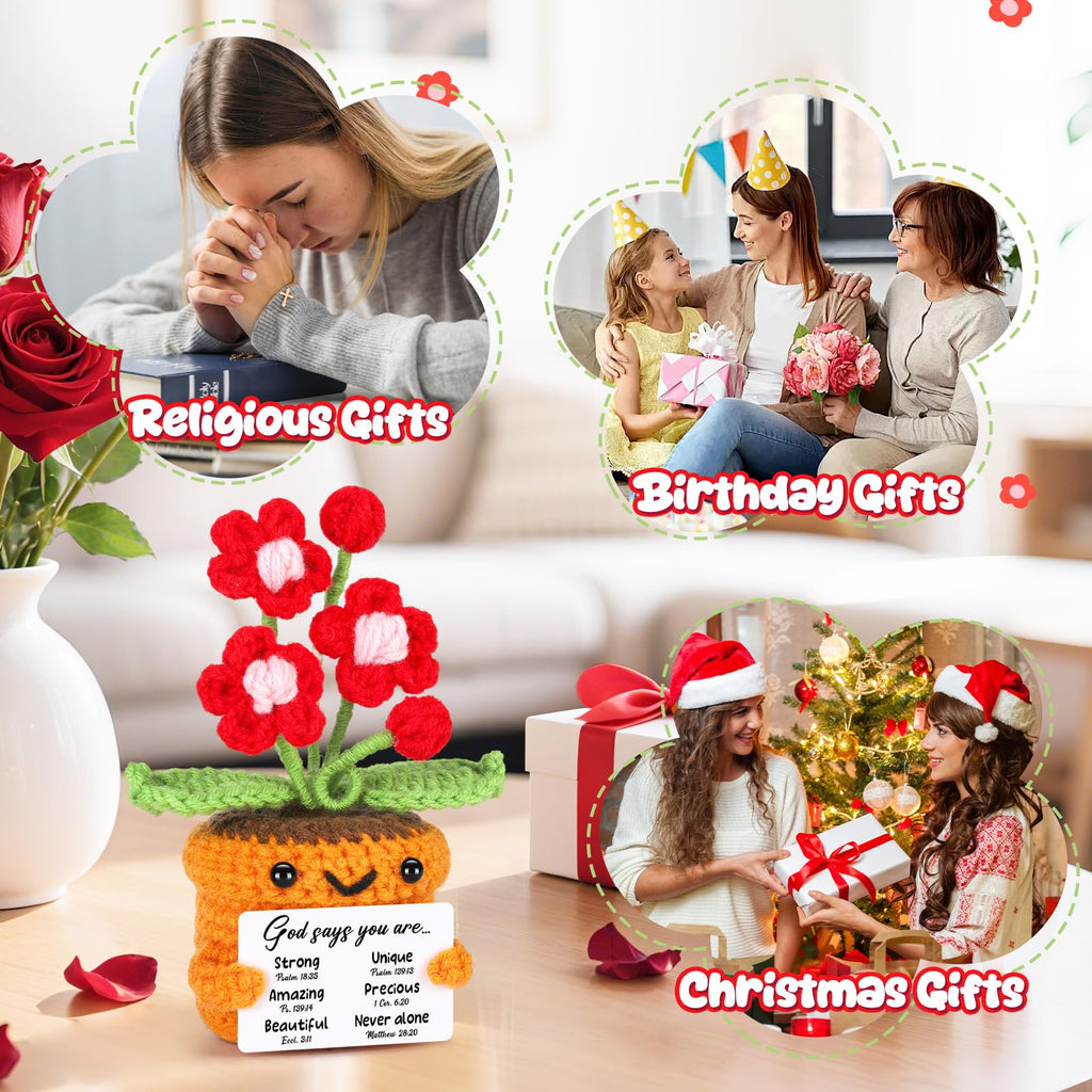 Agantree art Grandma Gifts for Grandma Birthday from Granddaughter Grandson – I Love You Crochet Flower Decor Grandparents Day Christmas for Great Grandma Gigi Nana