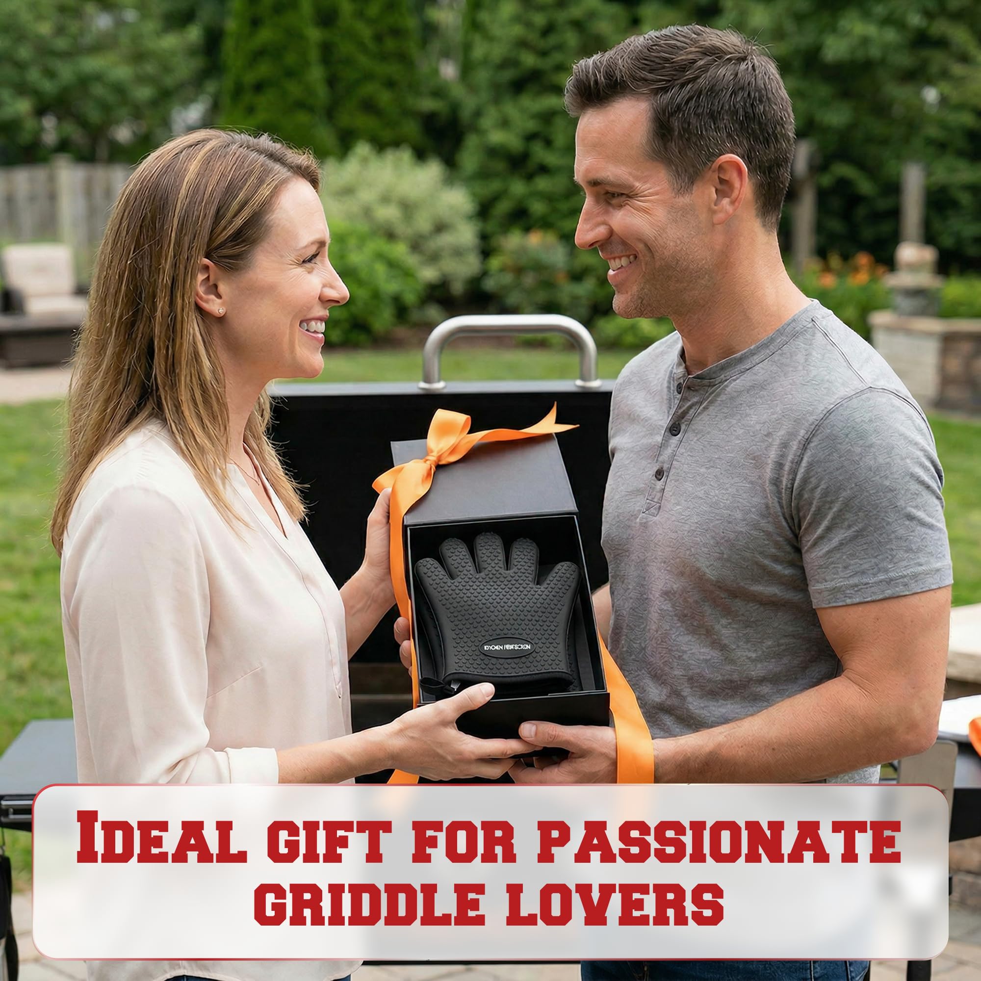 KITCHEN PERFECTION Silicone Oven & Griddle Gloves -Extreme Heat Resistant BBQ & Grilling Gloves -Handle Hot Food Right on Your Griddle |Waterproof Oven Mitts Grill Gloves |Superior Set+3 Bonuses