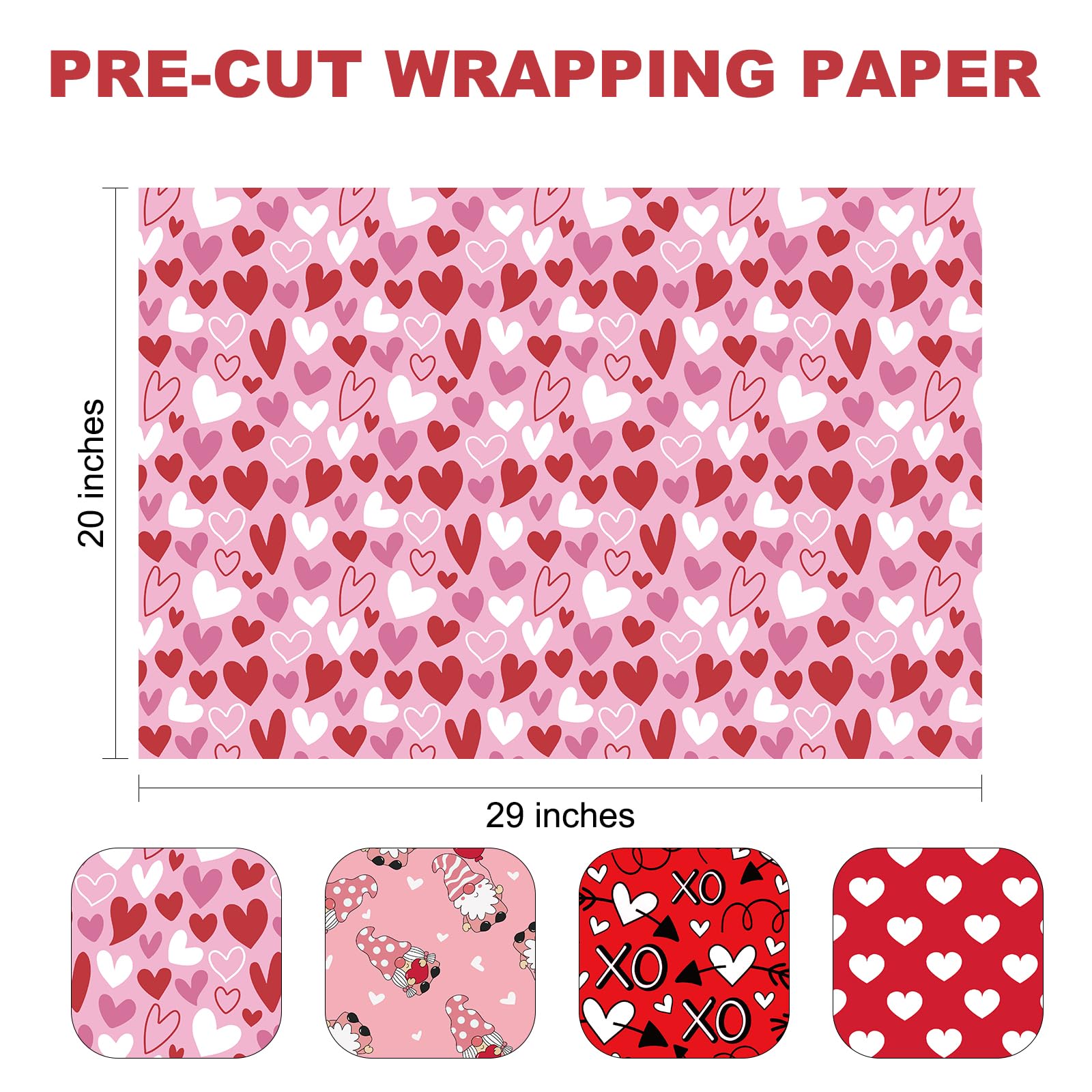 Christmas Wrapping Paper Folded for Kids Boys Girls Man Women Gift's. Papercraft Snowmen, Candy Canes, Tree, Socks, Snowflakes, Happy New Year Bulk of 12 Sheets 20"x 29" Folded