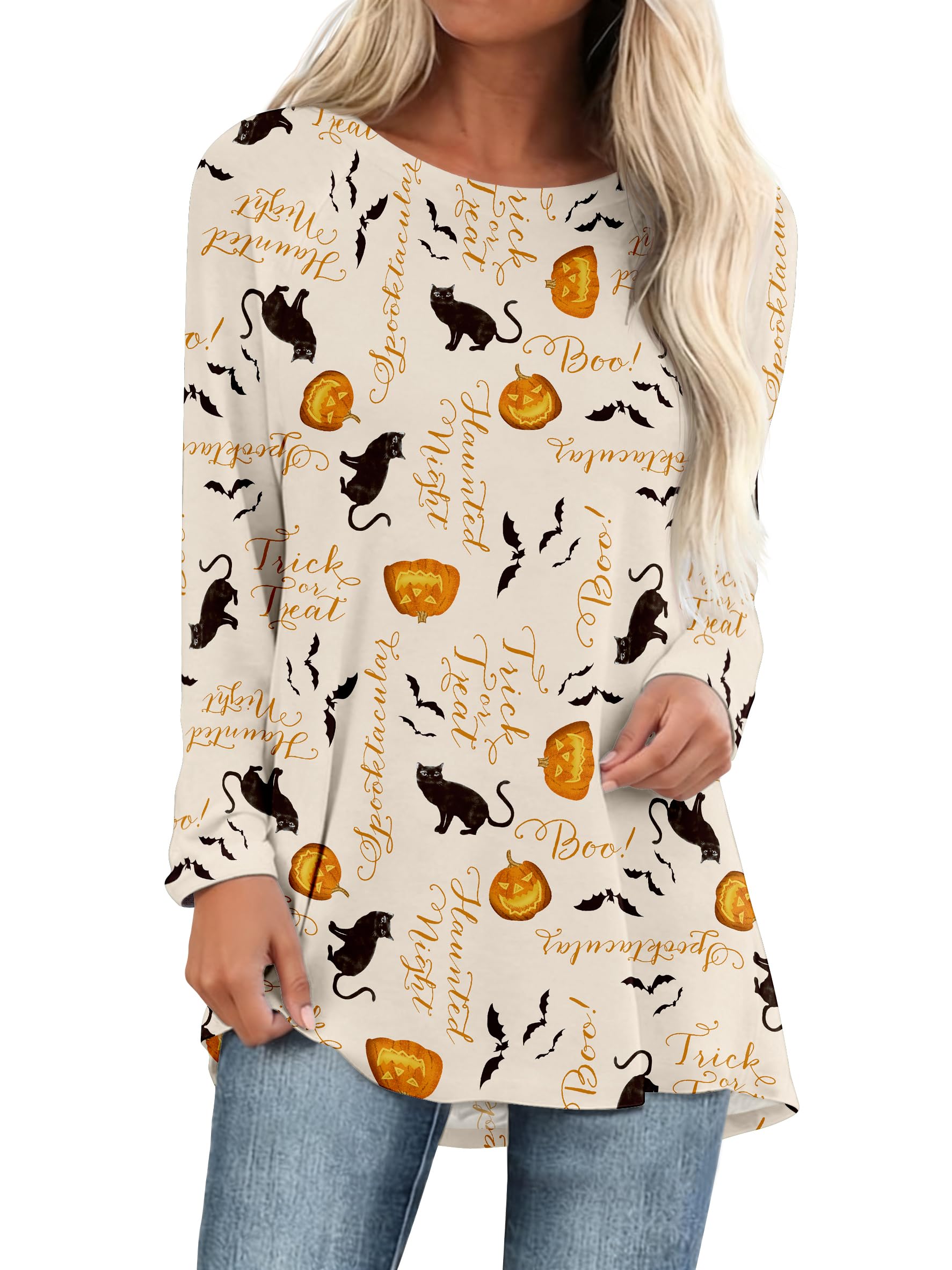 Womens Long Tunics or Tops to Wear with Leggings Short/Long Sleeve Blouses Shirts