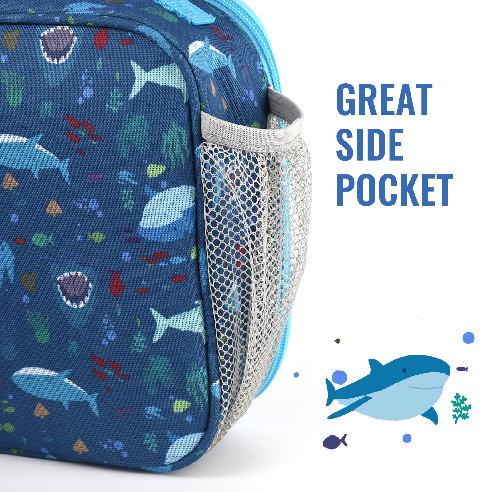 Genteen Lunch Box Kids, Insulated Lunch Bag Kids Boys Girls Back to School, Soft Lunch Box for Men Reusable Lunchbox for Office,Outdoor,School (Black)