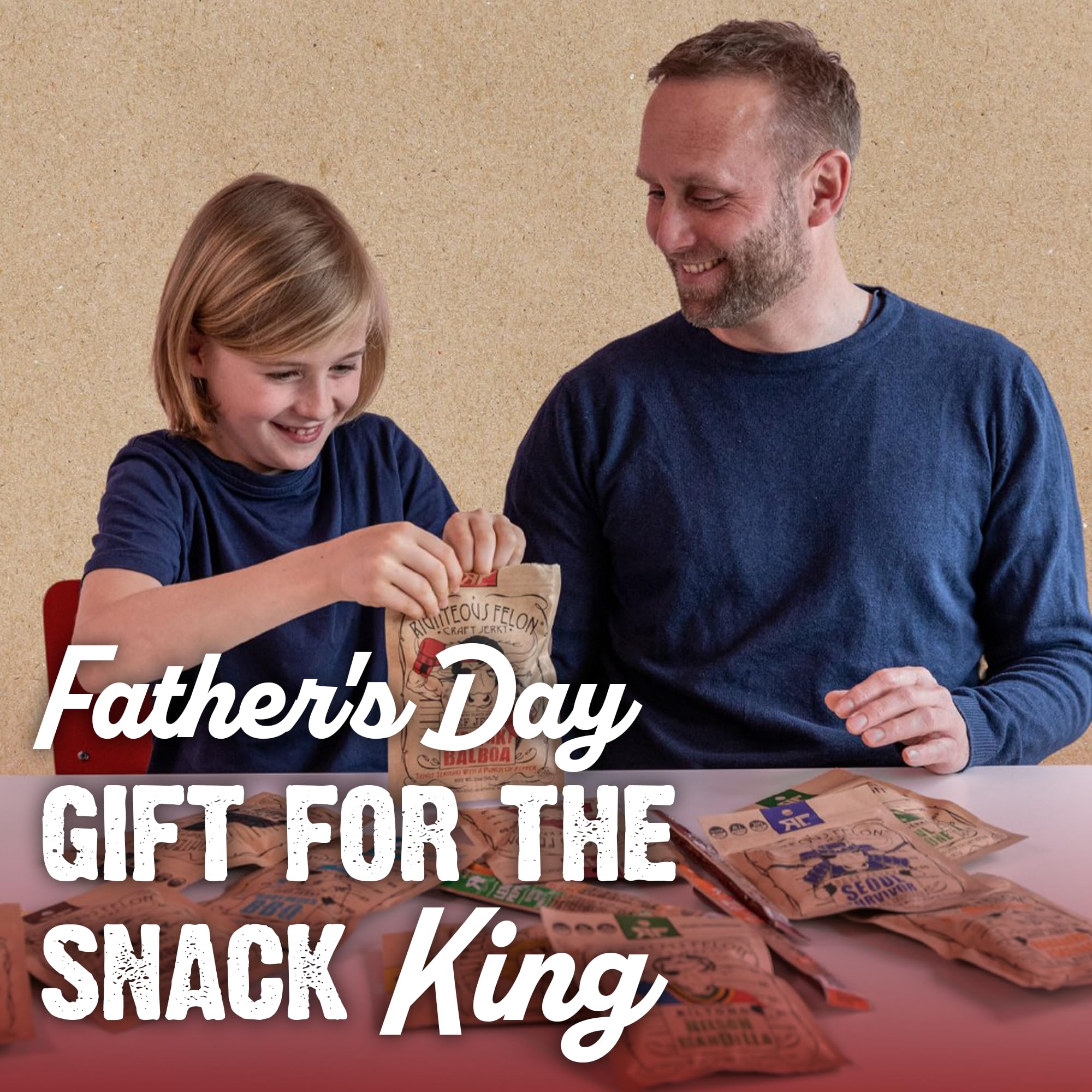 Righteous Felon Beef Jerky & Meat Sticks Variety Pack - Father's Day Jerky Sampler for Dad - Gluten Free Beef Jerky Snack Packs - High Protein, Keto, Low Sugar - Gifts for Men - 11 Pack Sampler