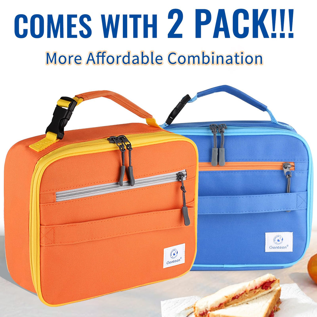 Genteen Lunch Box Kids, Insulated Lunch Bag Kids Boys Girls Back to School, Soft Lunch Box for Men Reusable Lunchbox for Office,Outdoor,School (Black)