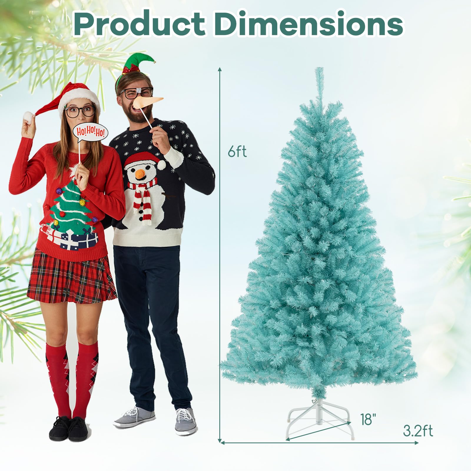 Goplus 7FT Pre-Lit Artificial Christmas Tree Auto-Spread/Close up Branches 11 Flash Modes with Multicolored 400 LED Lights & Metal Stand