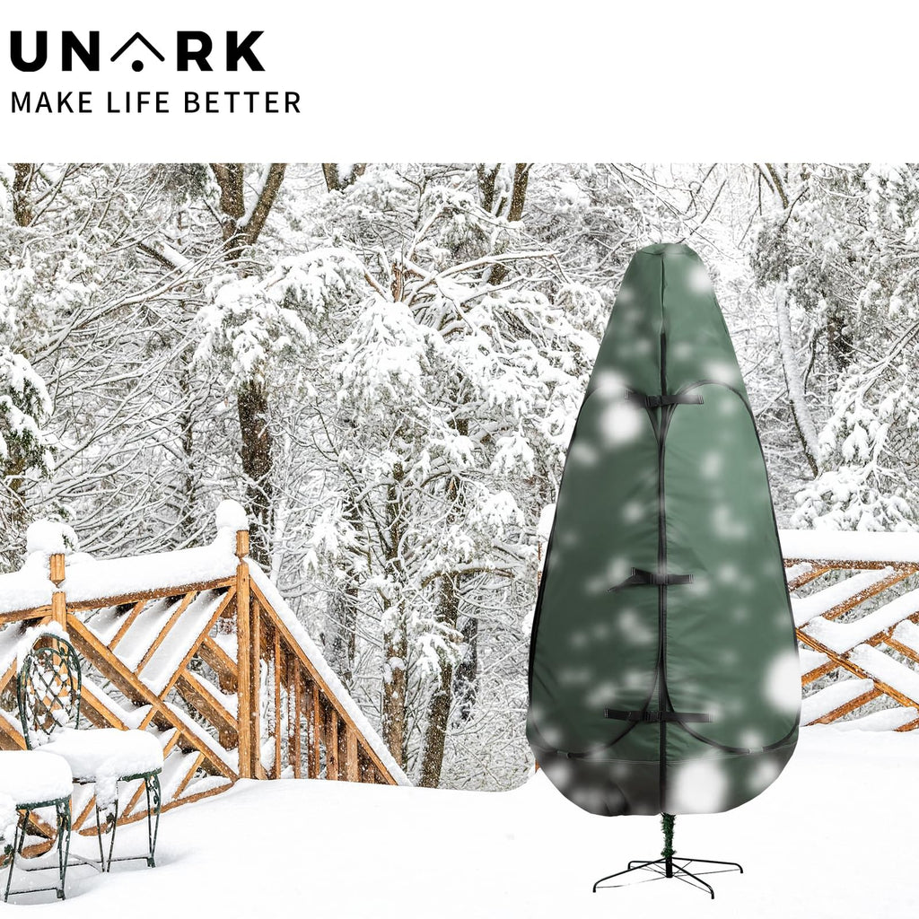 Upright Christmas Tree Storage Bag 7.5 Ft, Artificial Christmas Tree Storage Bag 6.5ft, Christmas Tree Cover for Upright Storage Fit 6 Ft / 6.5 Ft / 7 Ft / 7.5 Gray
