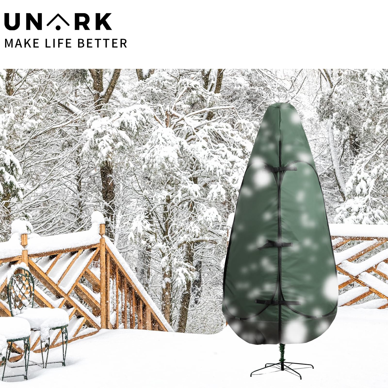 Upright Christmas Tree Storage Bag 7.5 Ft, Artificial Christmas Tree Storage Bag 6.5ft, Christmas Tree Cover for Upright Storage Fit 6 Ft / 6.5 Ft / 7 Ft / 7.5 Gray